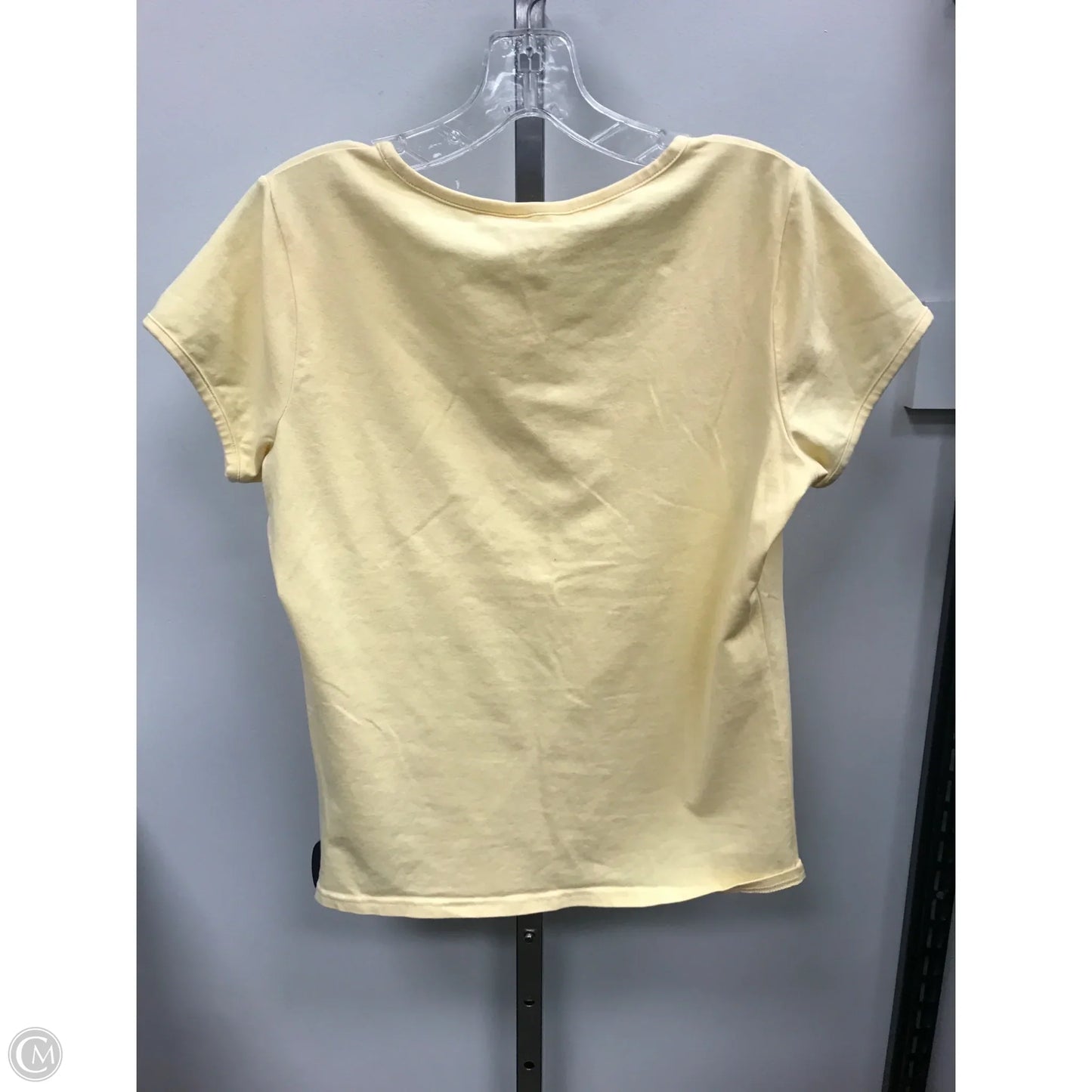 Top Short Sleeve Designer By Facconnable In Yellow, Size: S