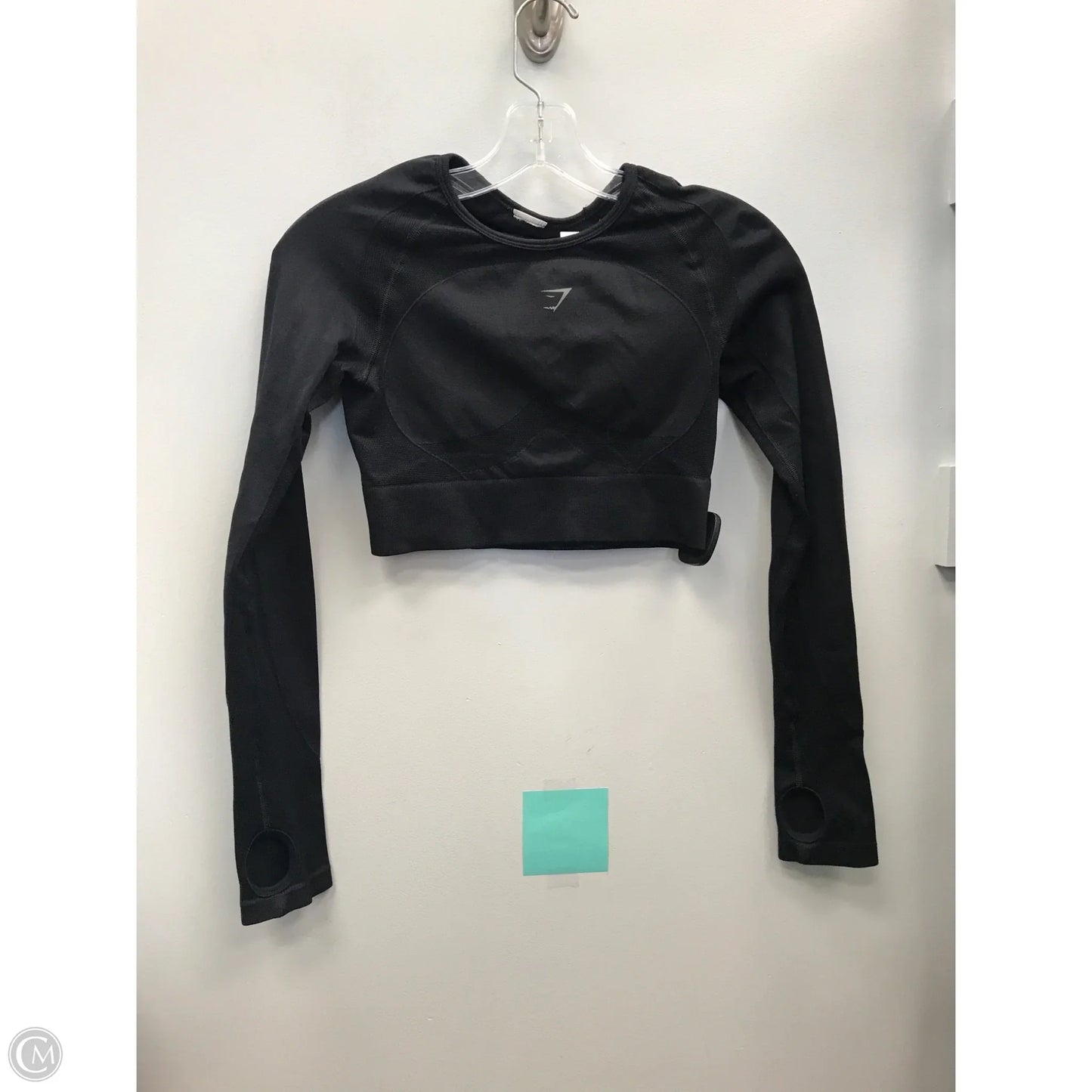 Athletic Top Long Sleeve Crewneck By Gym Shark In Black, Size: S