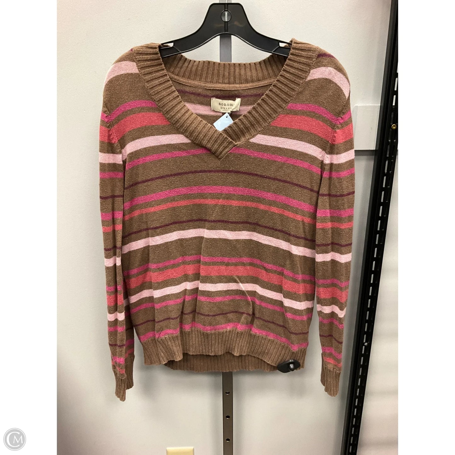 Top Long Sleeve By Sonoma In Brown & Pink, Size: L