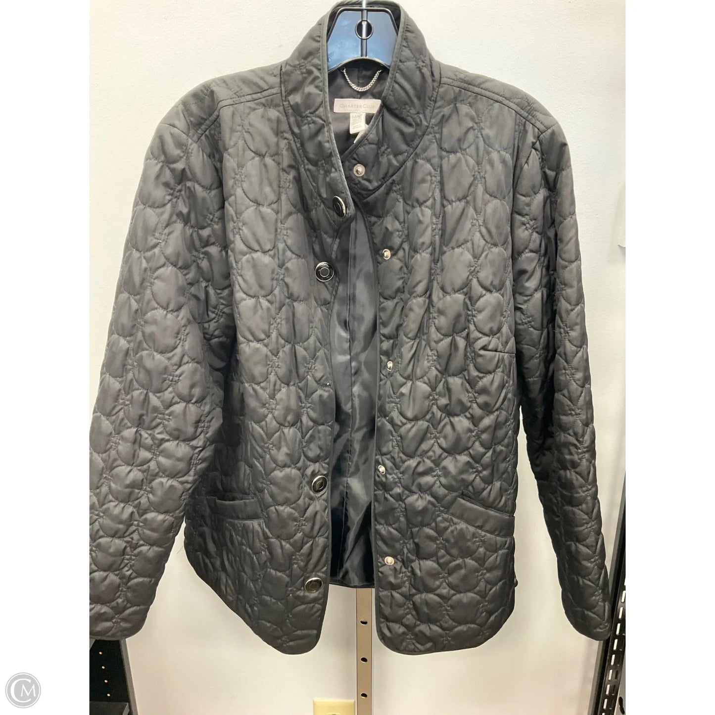 Coat Puffer & Quilted By Charter Club In Black, Size: L