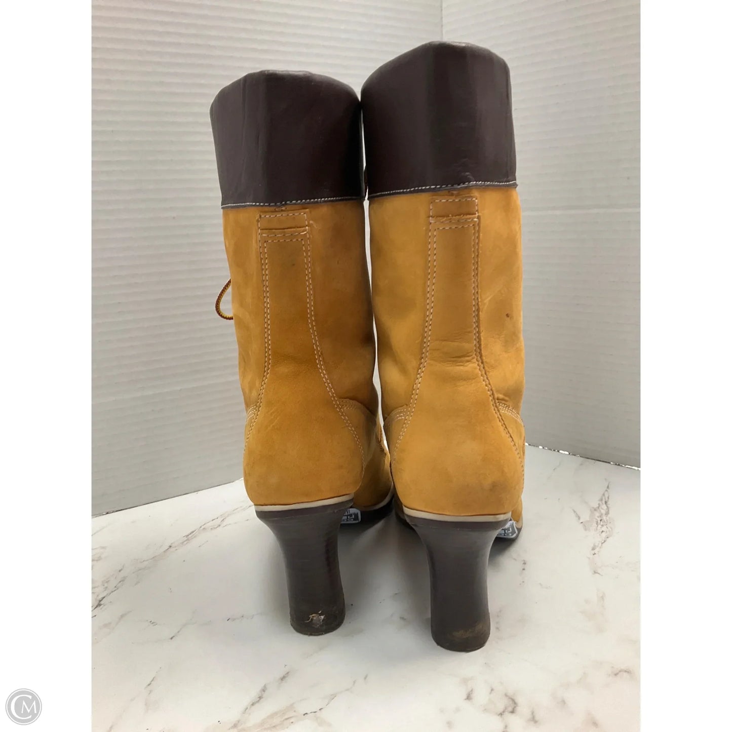 Boots Ankle Heels By Timberland In Tan, Size: 7.5