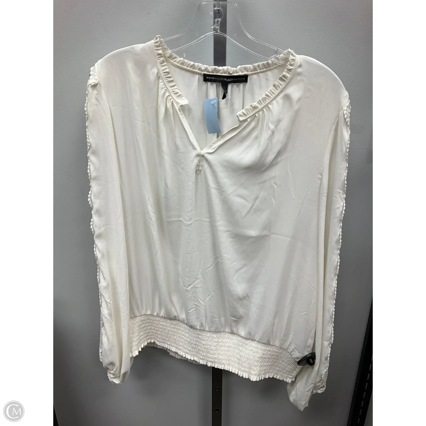 Top Long Sleeve By White House Black Market In Cream, Size: L