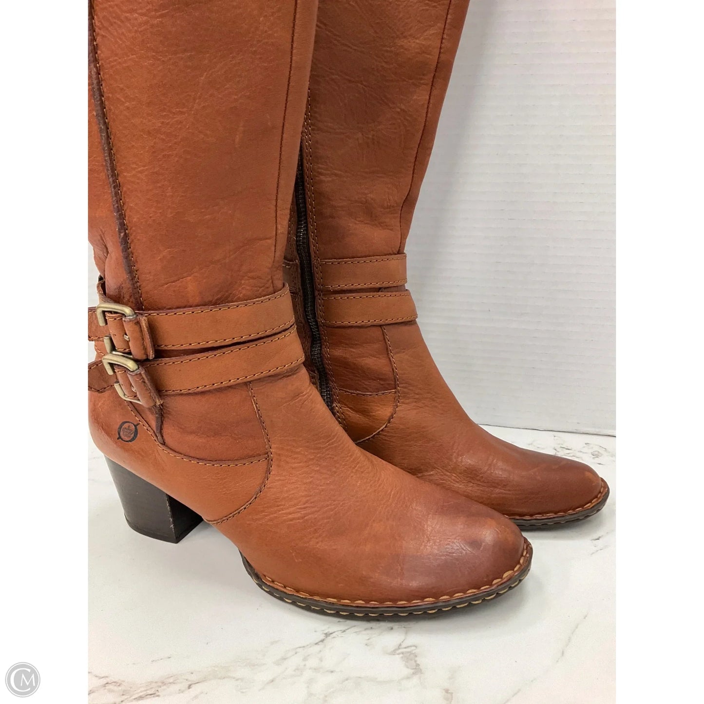 Boots Ankle Heels By Born In Brown, Size: 7