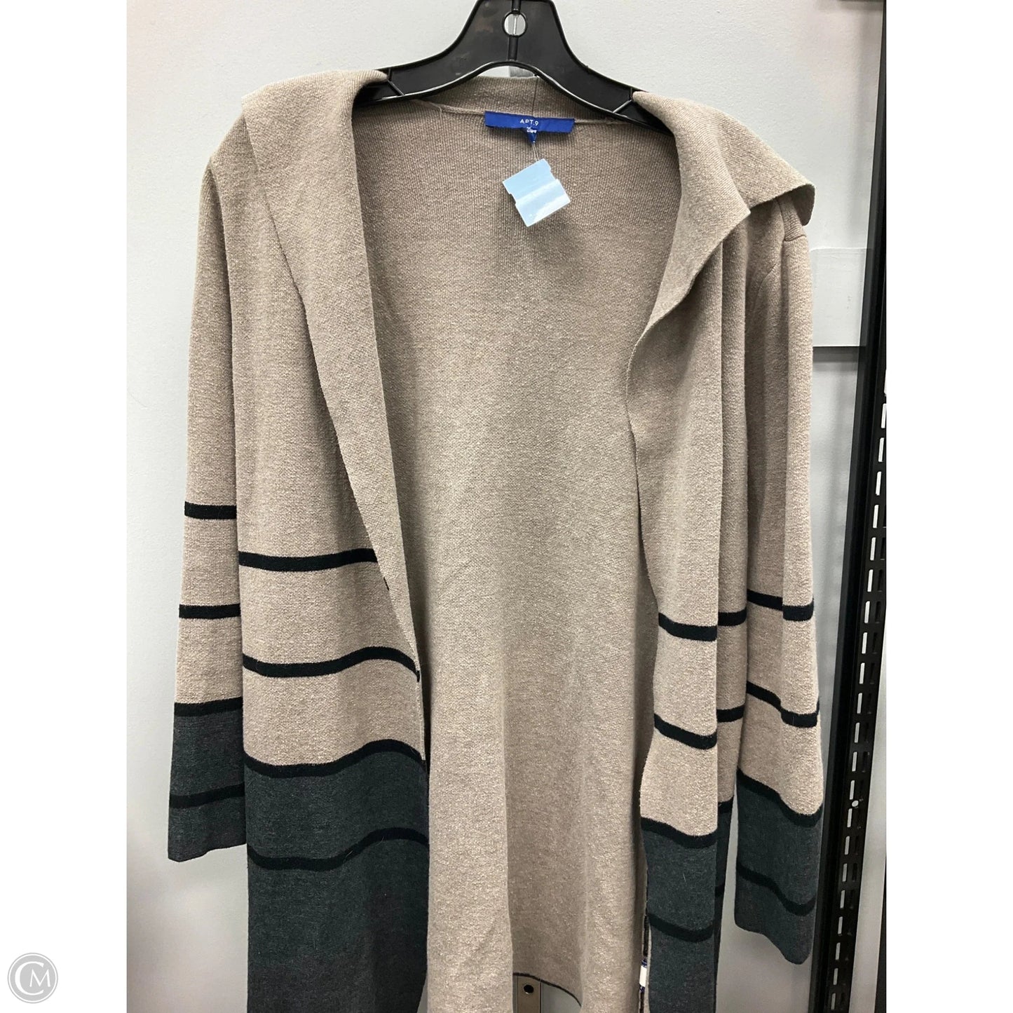 Sweater Cardigan By Apt 9 In Brown & Grey, Size: S