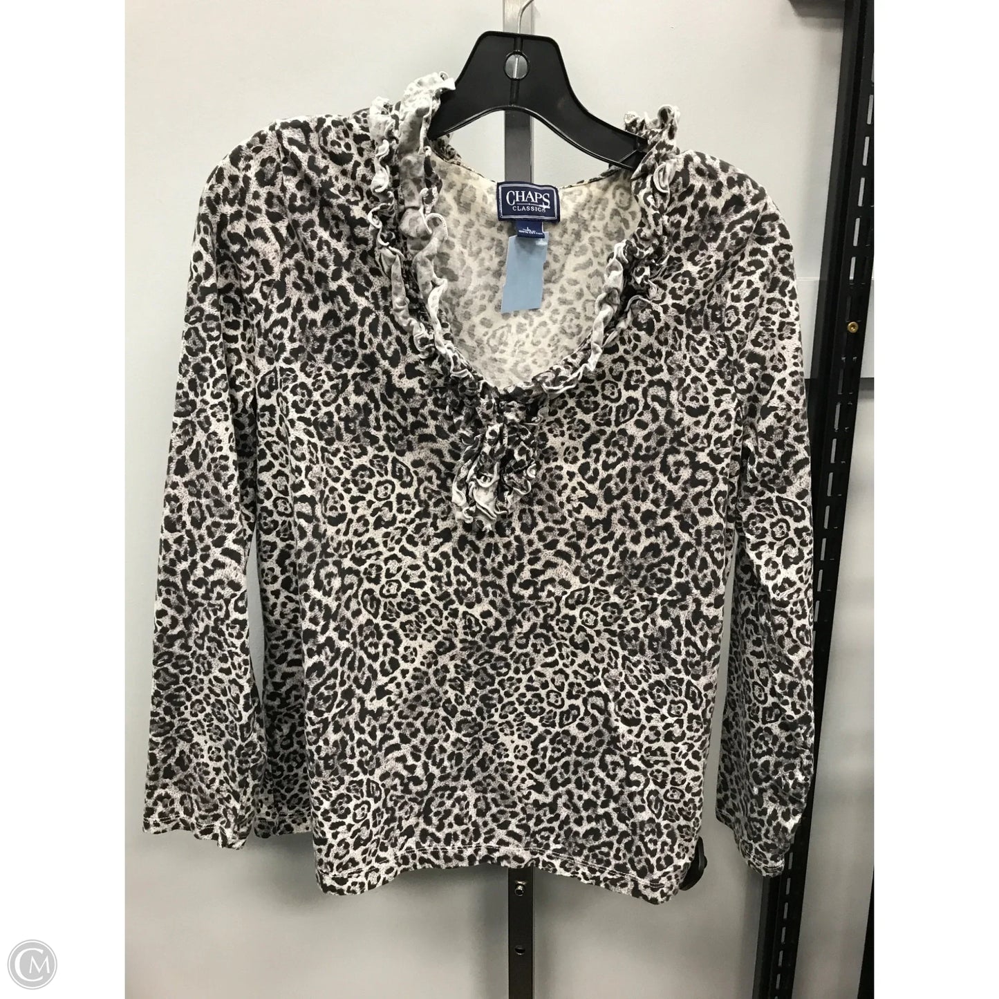 Top Long Sleeve By Chaps In Animal Print, Size: L