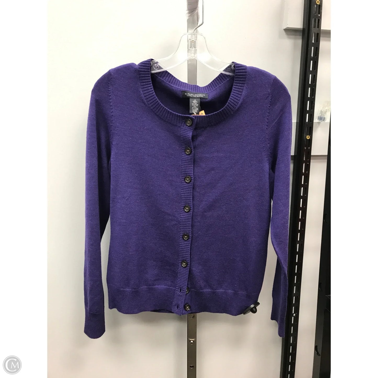 Sweater Cardigan By Banana Republic In Purple, Size: S