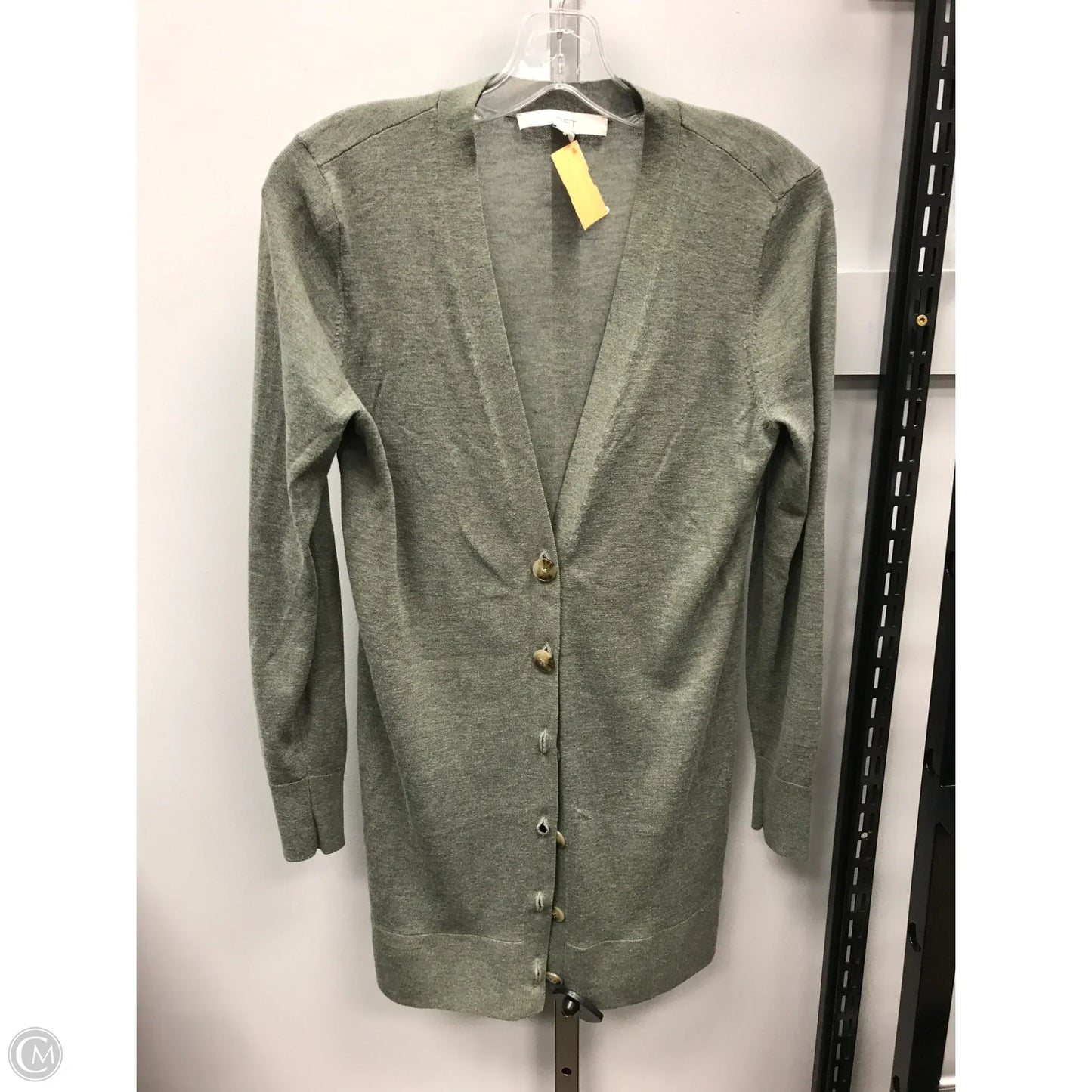 Sweater Cardigan By Loft In Green, Size: S