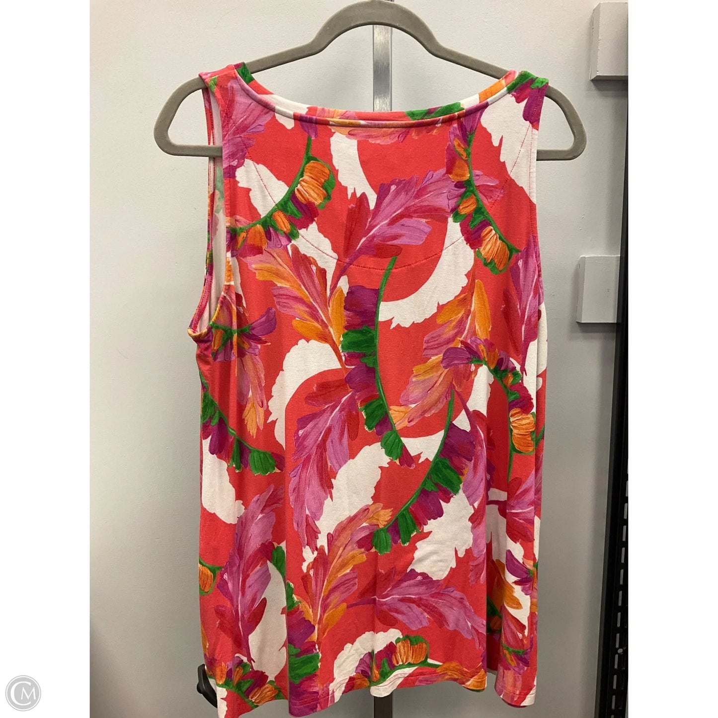 Tunic 3/4 Sleeve By Chicos In Floral Print, Size: L