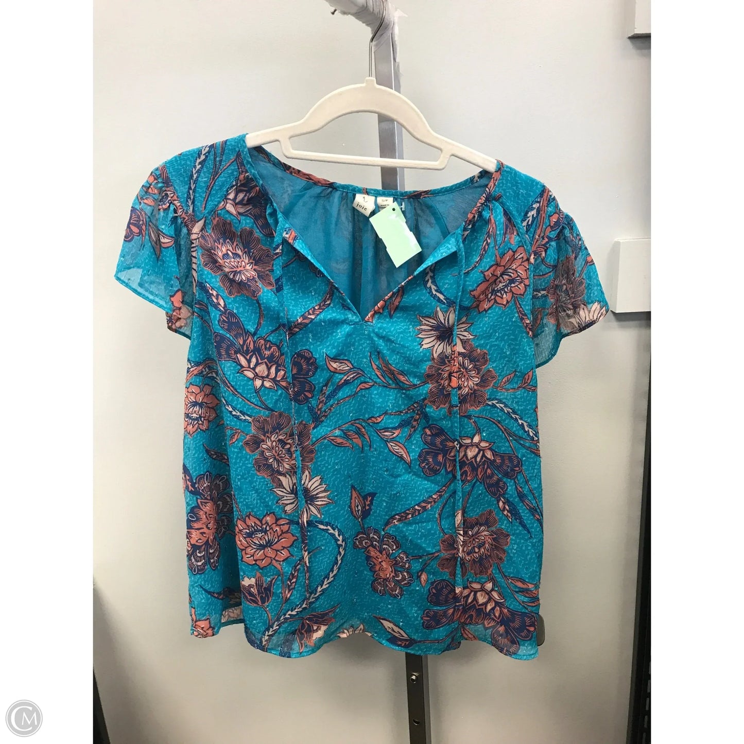 Top Short Sleeve By Joie In Floral Print, Size: S
