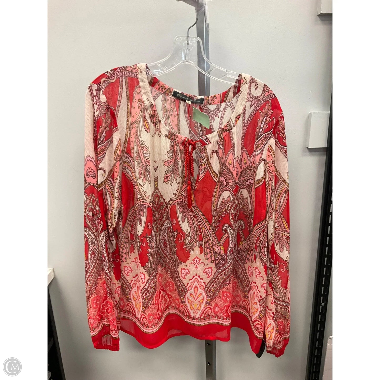 Top Long Sleeve By Rose And Olive In Paisley Print, Size: Xl