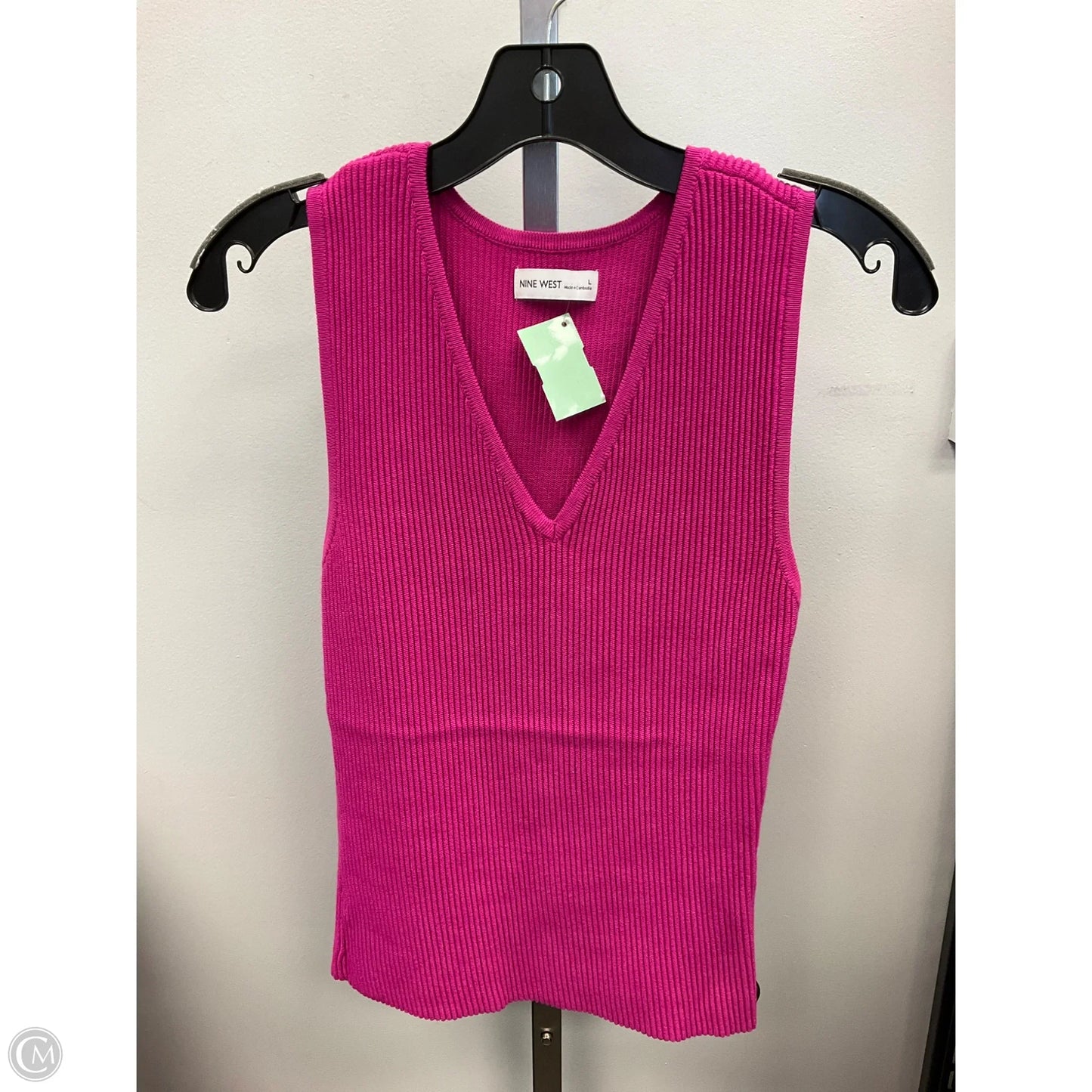 Top Sleeveless By Nine West Apparel In Pink, Size: L
