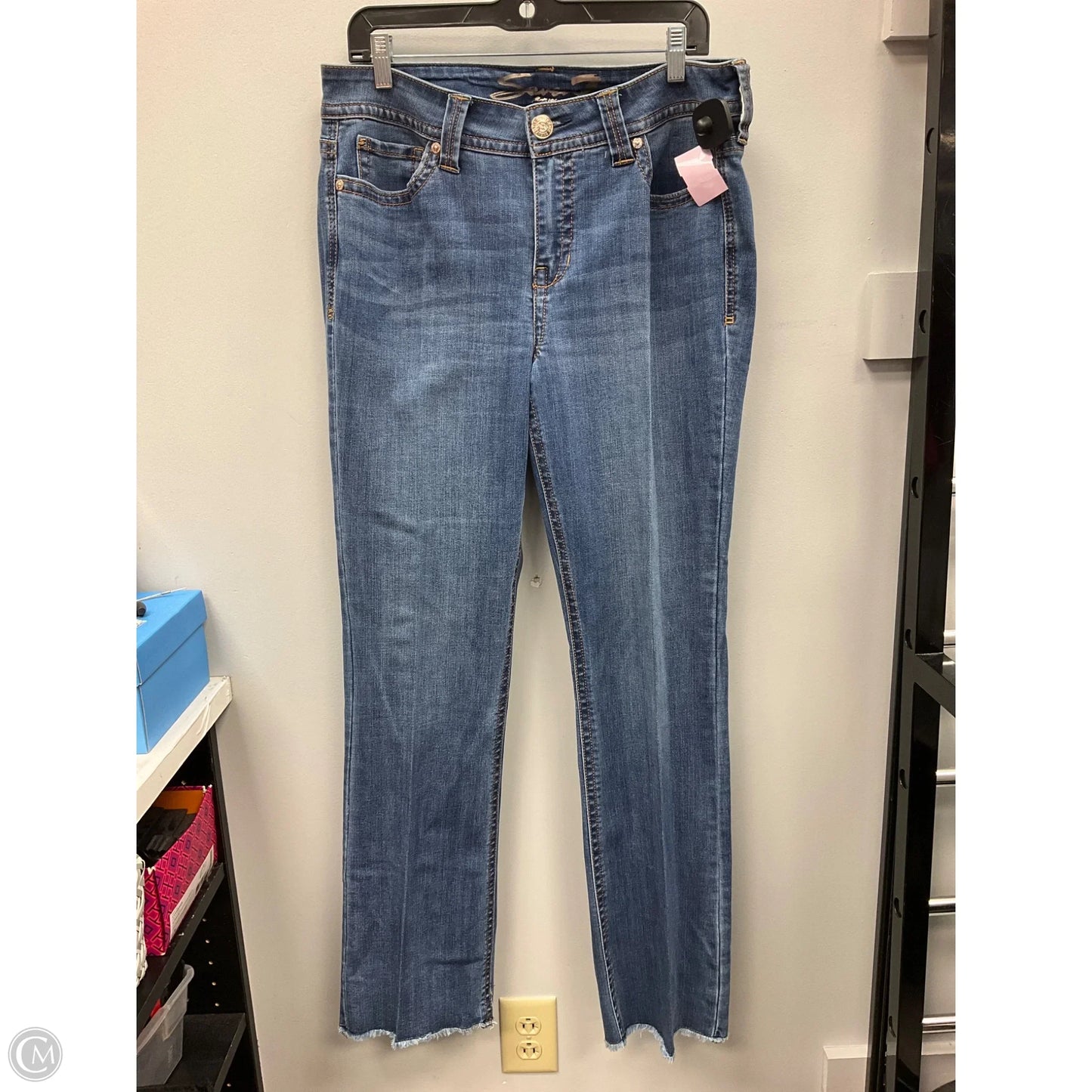 Jeans Boot Cut By Seven 7 In Blue Denim, Size: 12
