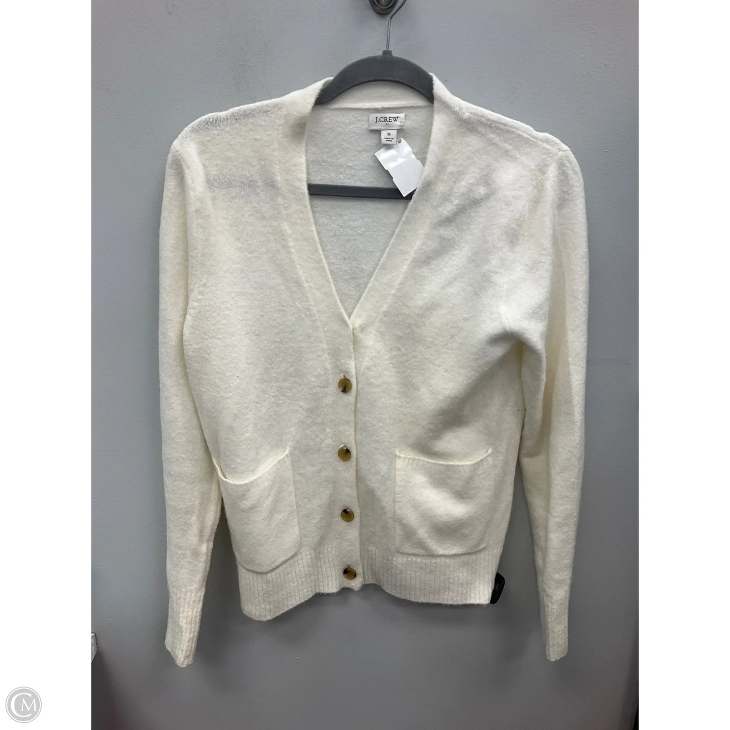 Sweater Cardigan By J. Crew In Ivory, Size: S