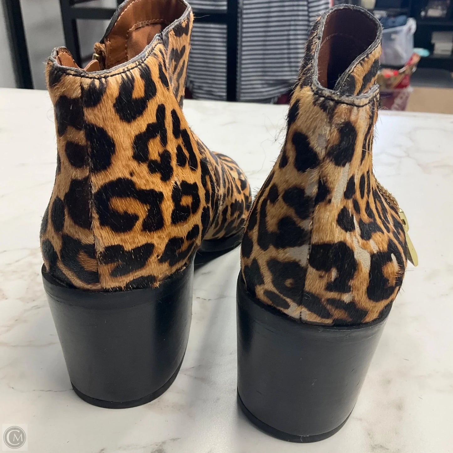 Boots Ankle Heels By Franco Sarto In Animal Print, Size: 9