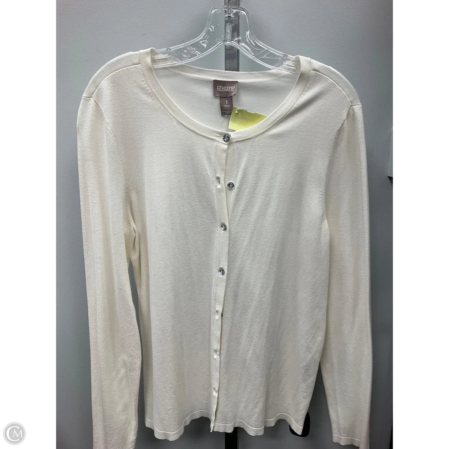 Sweater Cardigan By Chicos In Ivory, Size: M