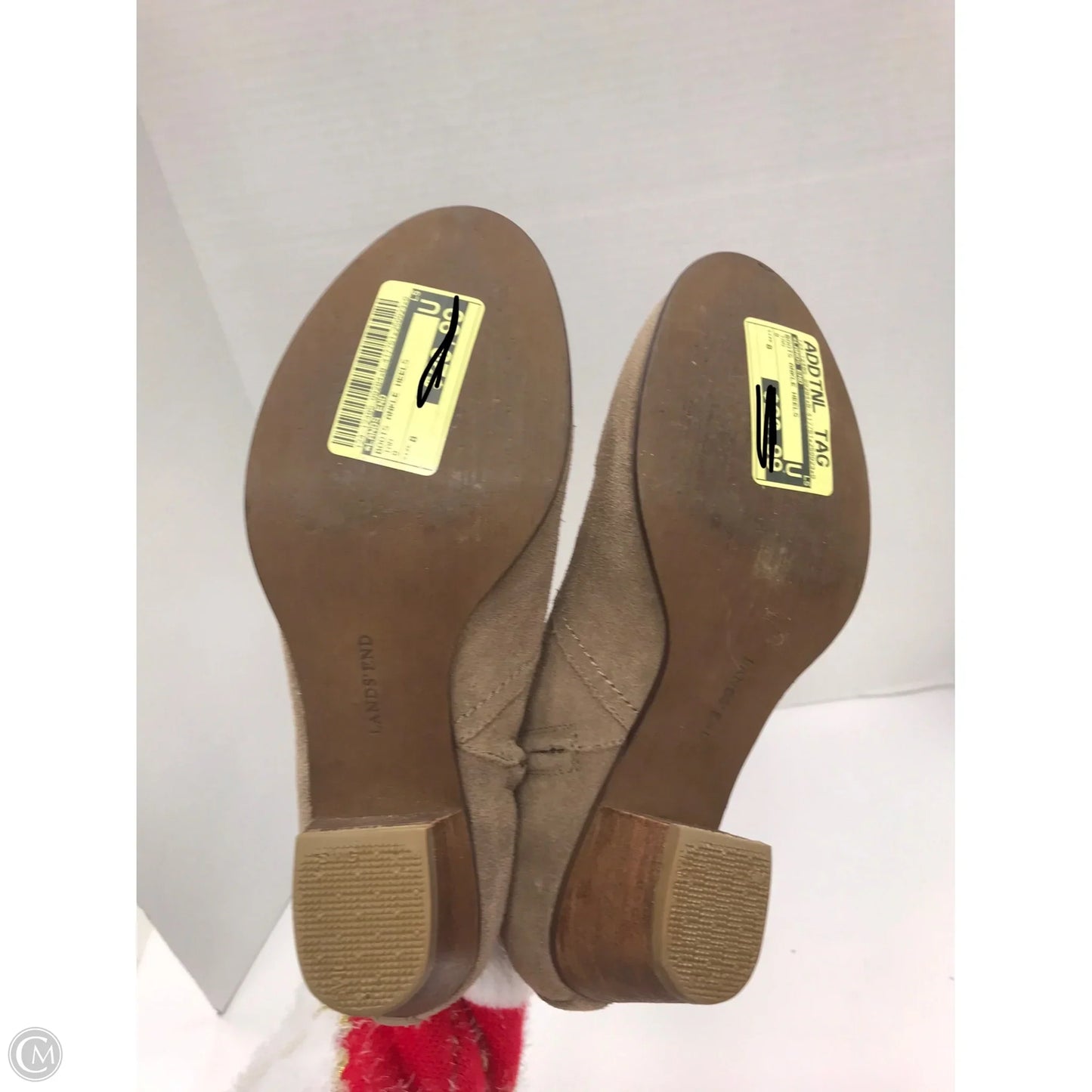 Boots Ankle Heels By Lands End In Tan, Size: 8