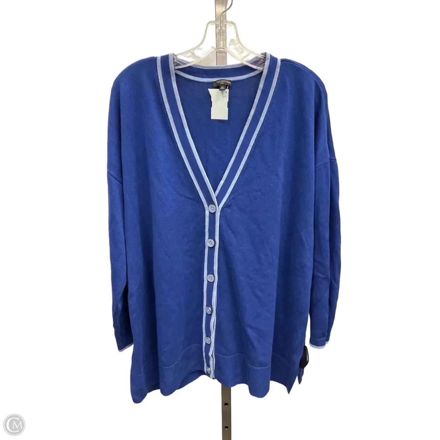 Sweater Cardigan By Talbots In Blue, Size: 2x