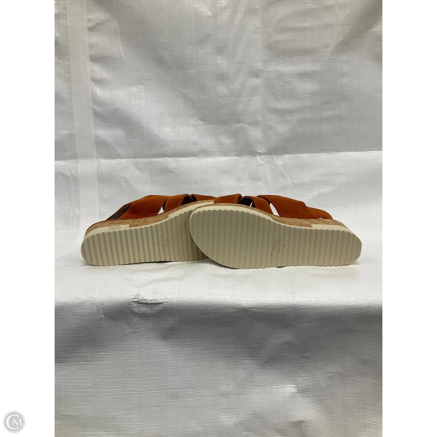 Sandals Heels Wedge By Cma In Orange, Size: 8.5