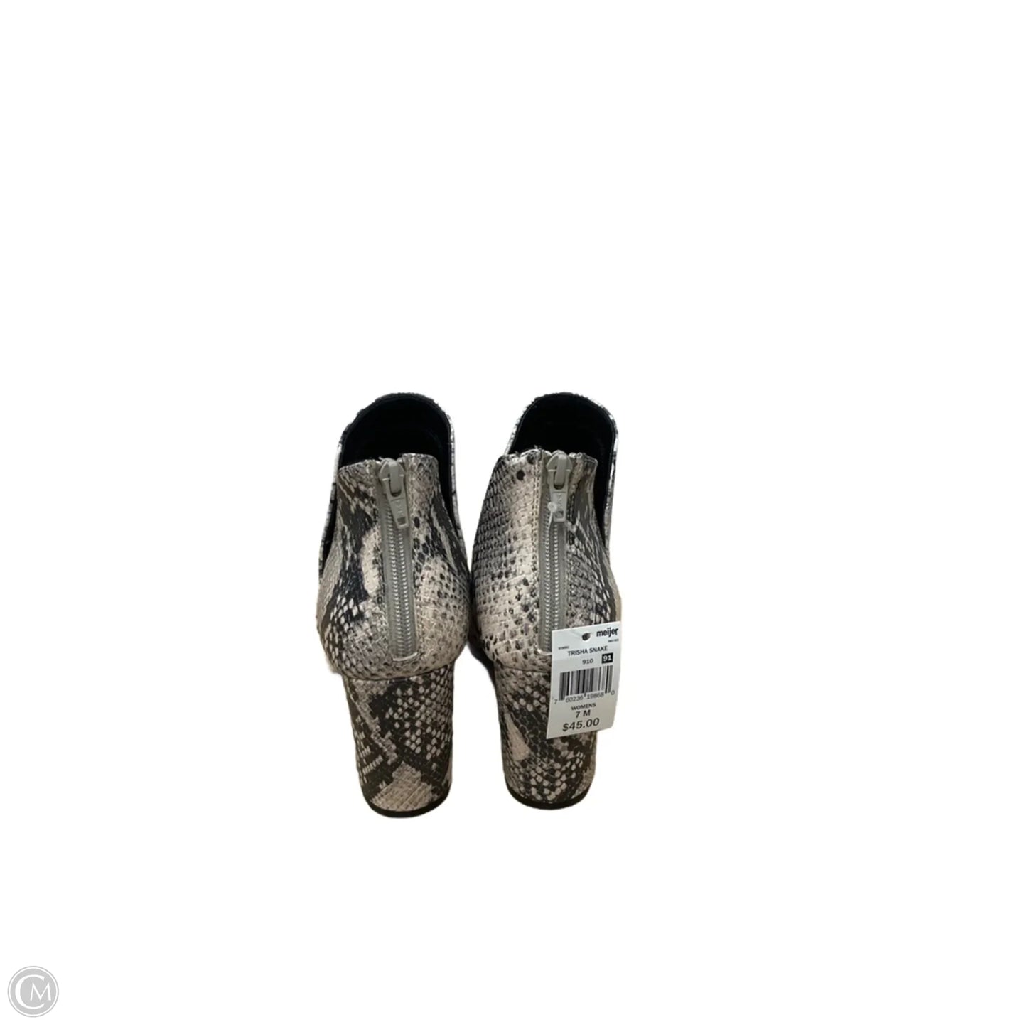 Boots Ankle Heels By Massini In Snakeskin Print, Size: 7