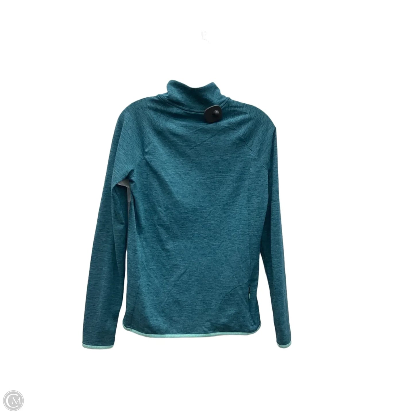 Athletic Top Long Sleeve Collar By Under Armour In Teal, Size: M