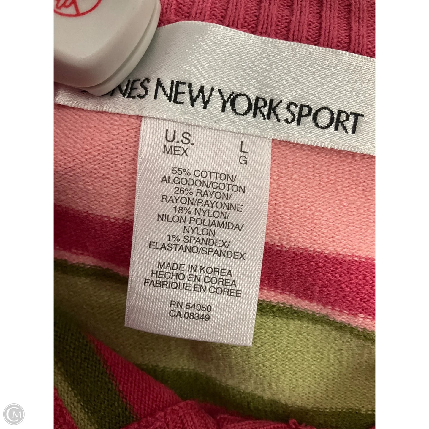 Top Long Sleeve By Jones New York In Striped Pattern, Size: L