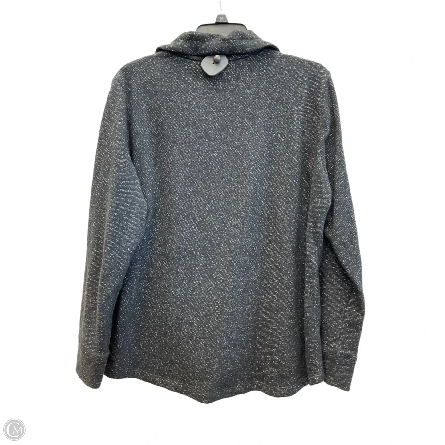 Athletic Top Long Sleeve Collar By Zenergy By Chicos In Grey, Size: L