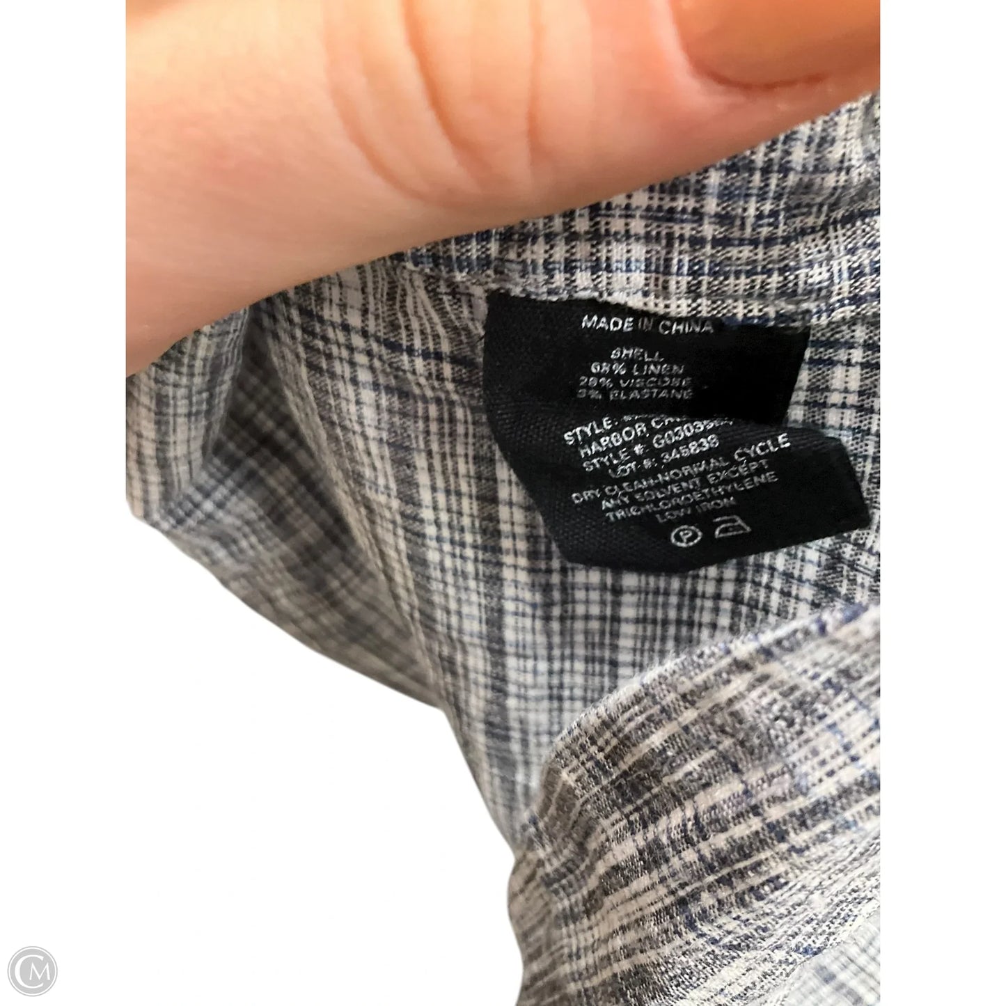 Blouse Long Sleeve By Theory In Blue, Size: M