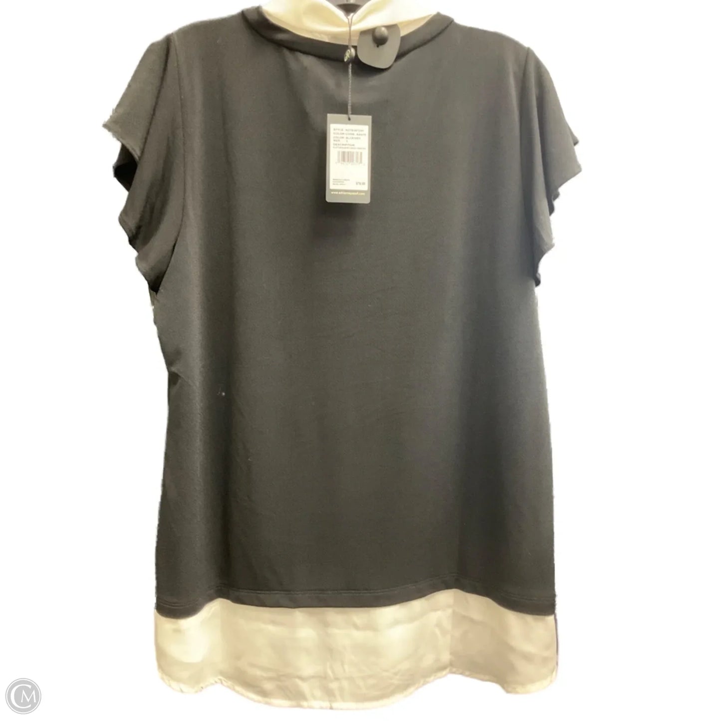 Top Long Sleeve By Adrianna Papell In Black & White, Size: L