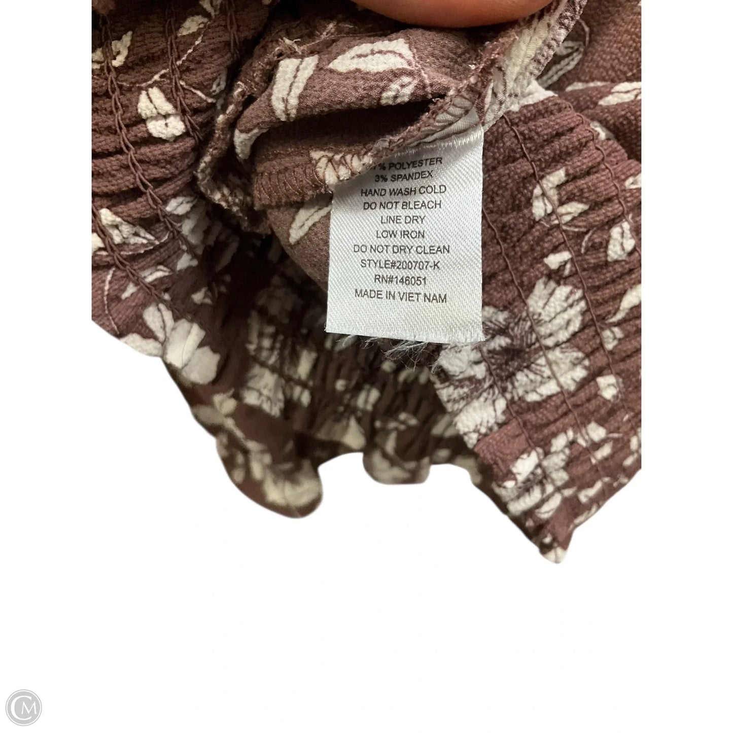 Top Long Sleeve By Monteau In Brown, Size: S