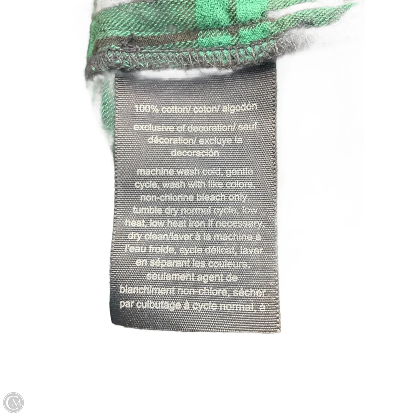 Blouse Long Sleeve By Tommy Hilfiger In Plaid Pattern, Size: M