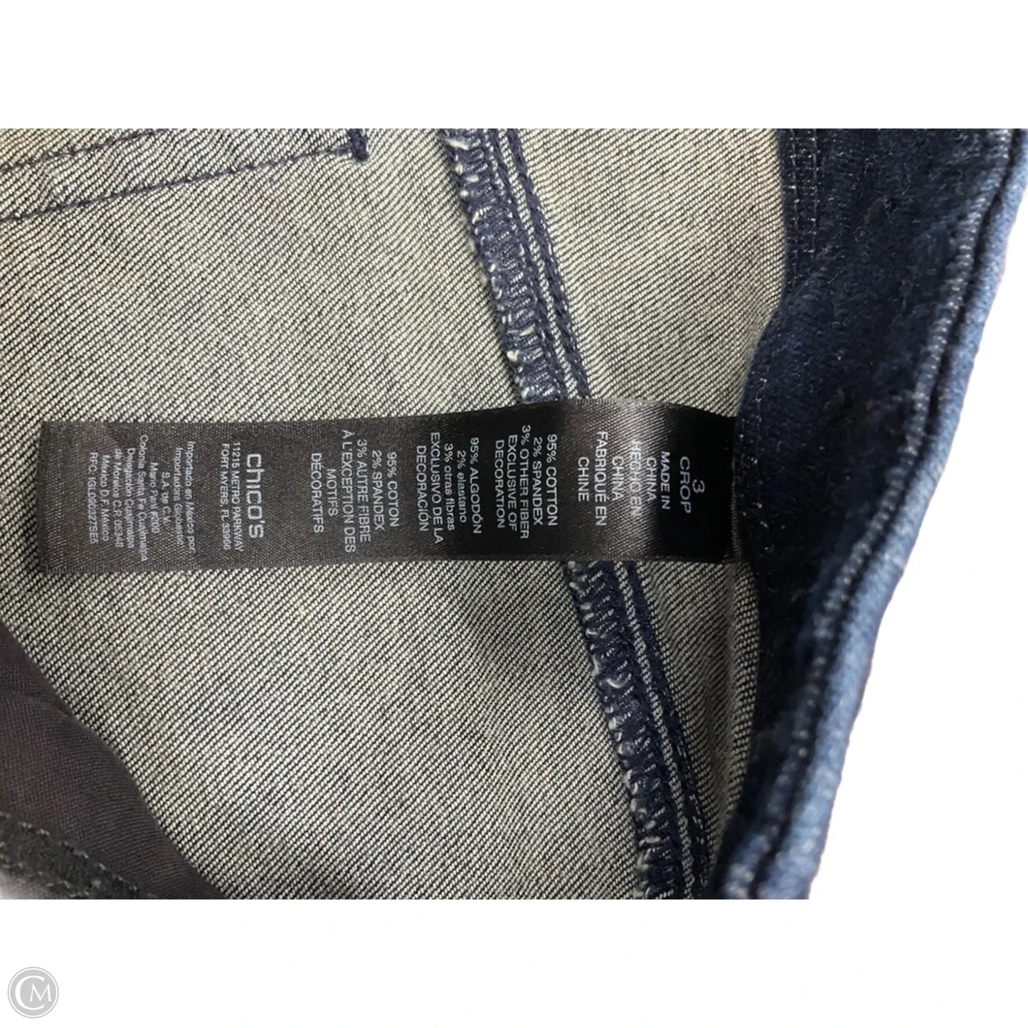 Jeans Straight By Chicos In Blue Denim, Size: 16