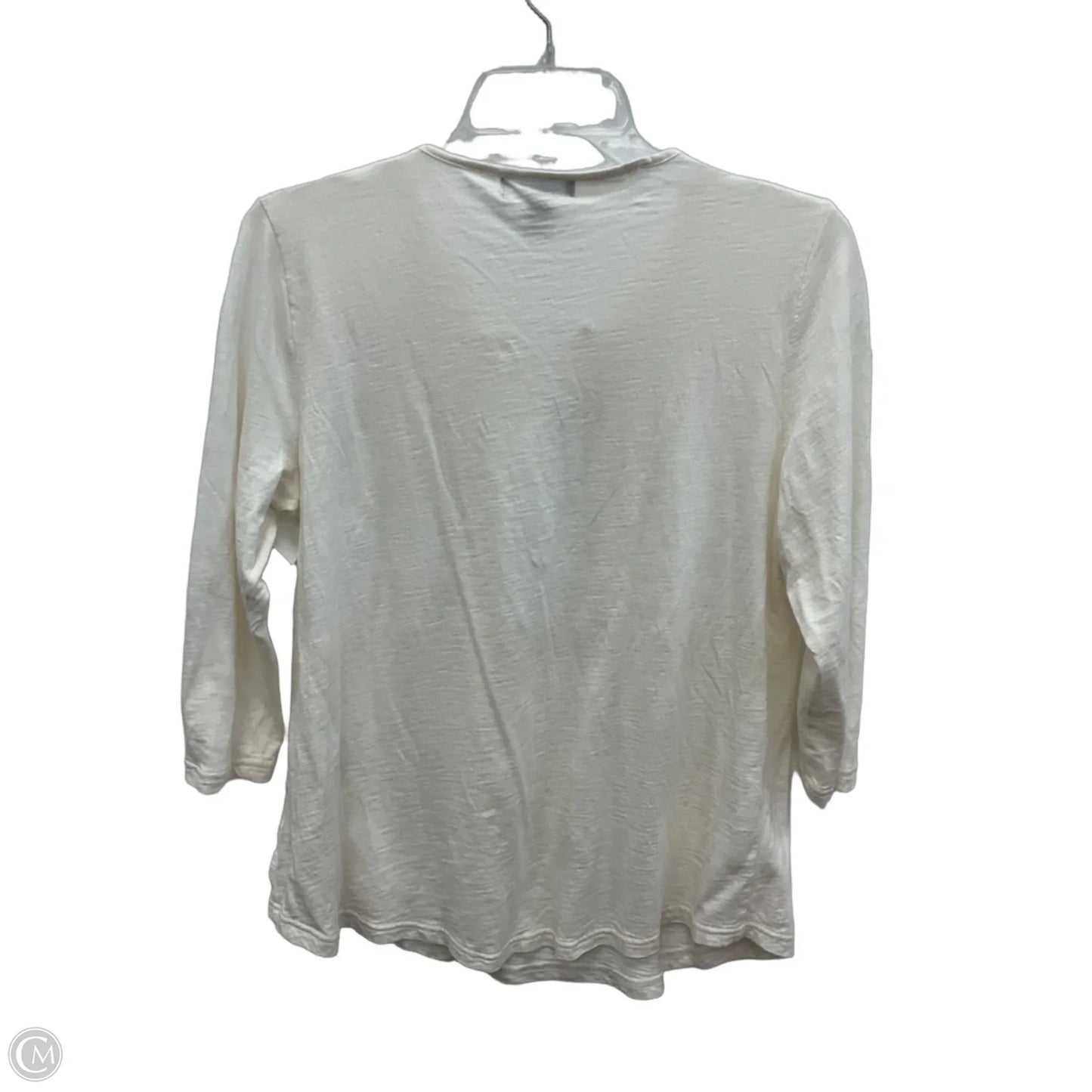 Top 3/4 Sleeve By Chaps In White, Size: M