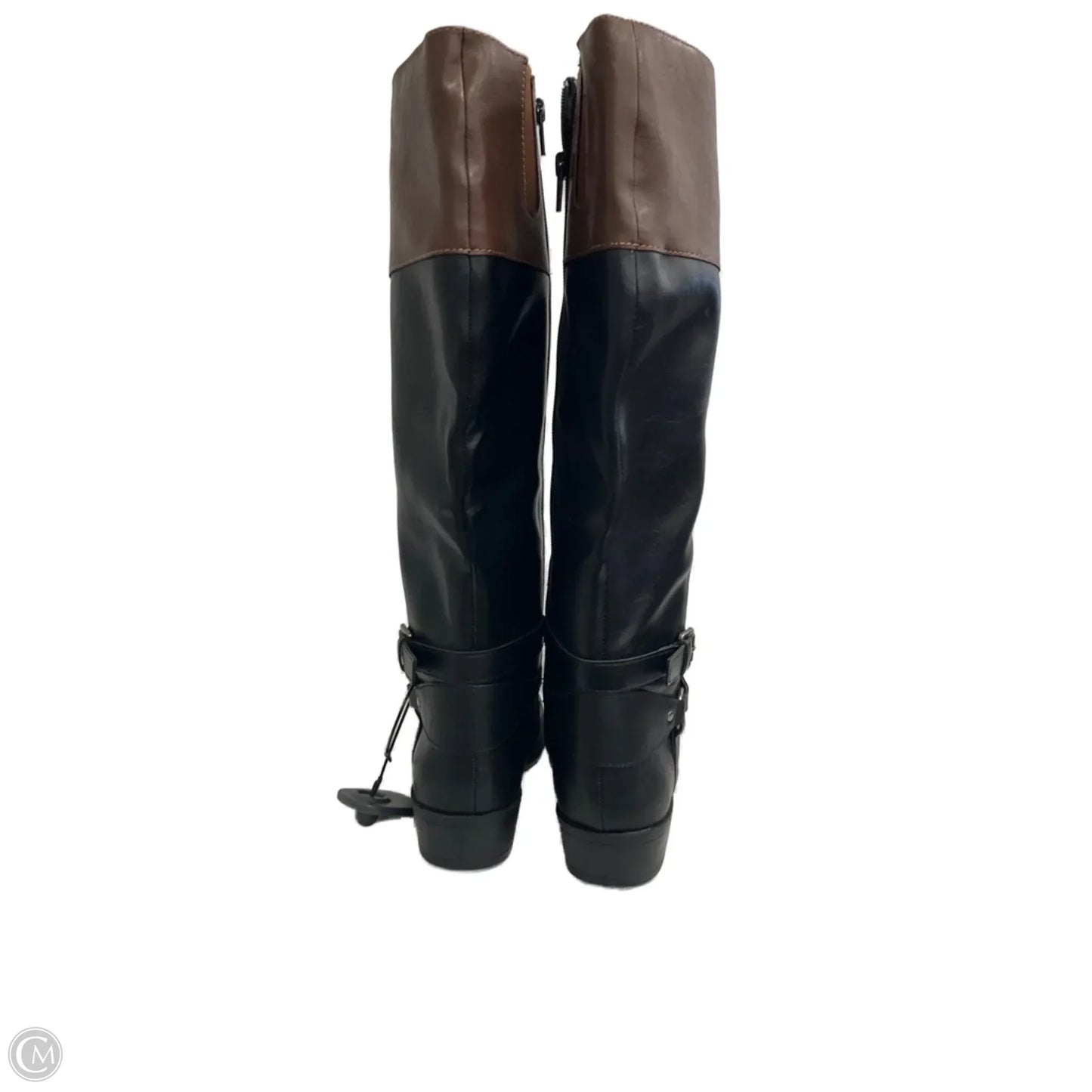 Boots Mid-calf Heels By Ana In Black & Brown, Size: 8.5