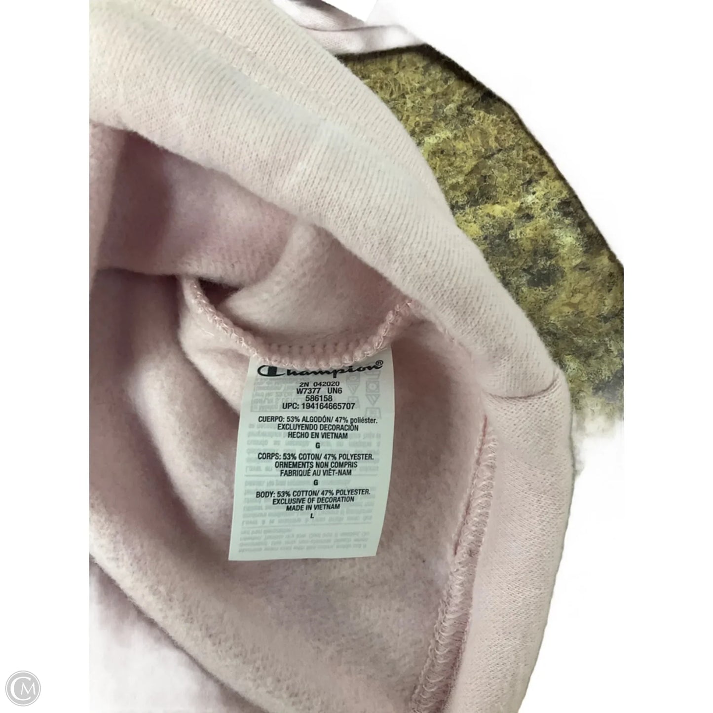 Athletic Top Long Sleeve Crewneck By Champion In Pink, Size: L