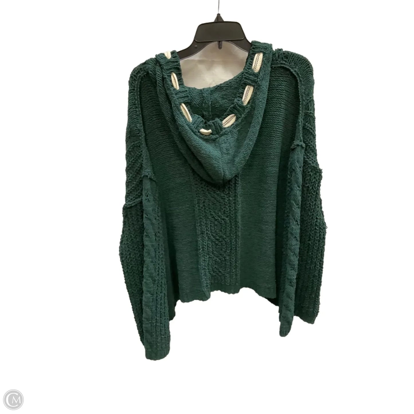 Sweatshirt Hoodie By Clothes Mentor In Green & White, Size: 1x