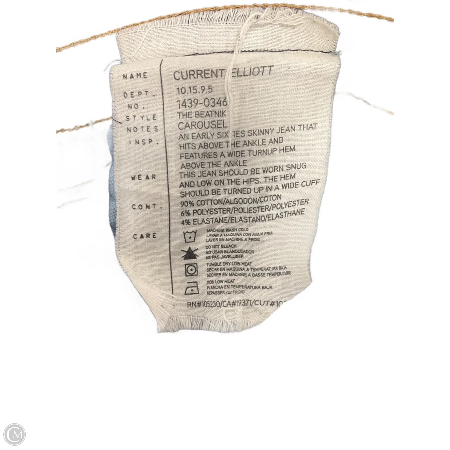 Jeans Cropped By Current/elliott In Blue Denim, Size: 8