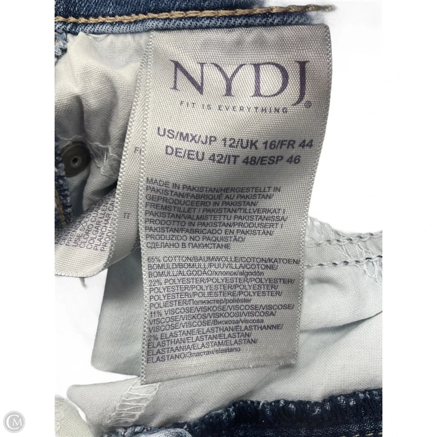 Jeans Straight By Not Your Daughters Jeans In Blue Denim, Size: 12
