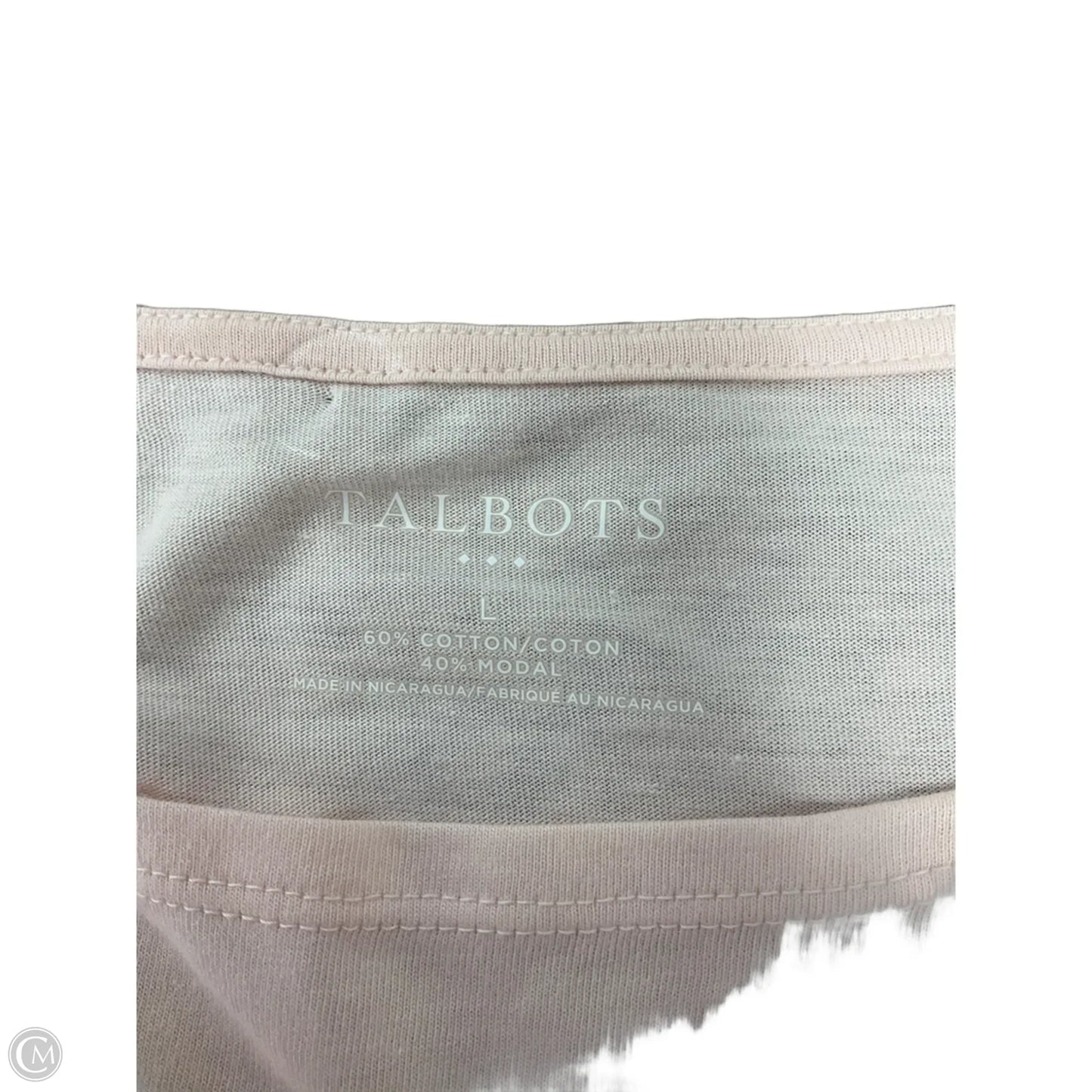 Top 3/4 Sleeve Basic By Talbots In Pink, Size: L