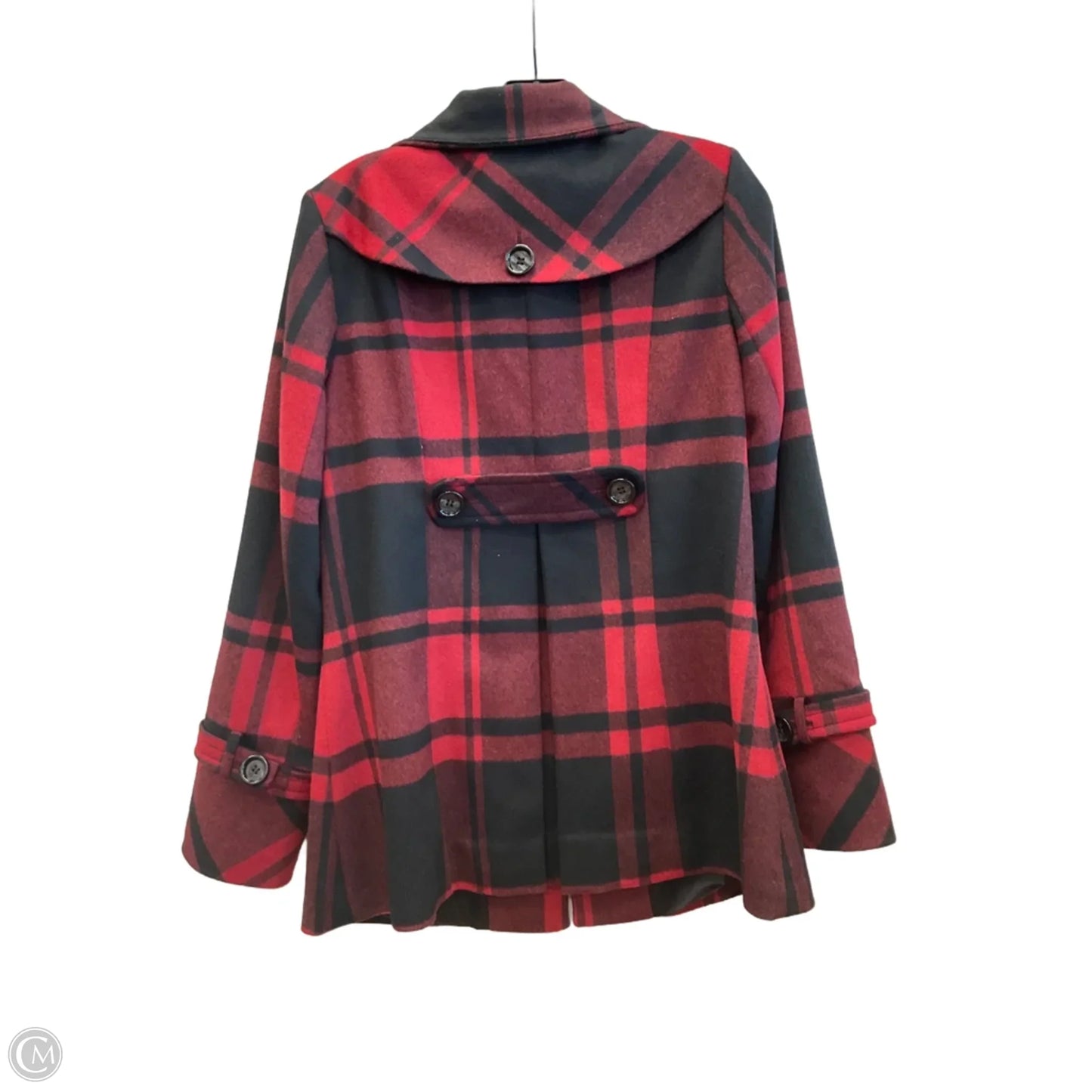 Coat Peacoat By Pendleton In Black & Red, Size: M