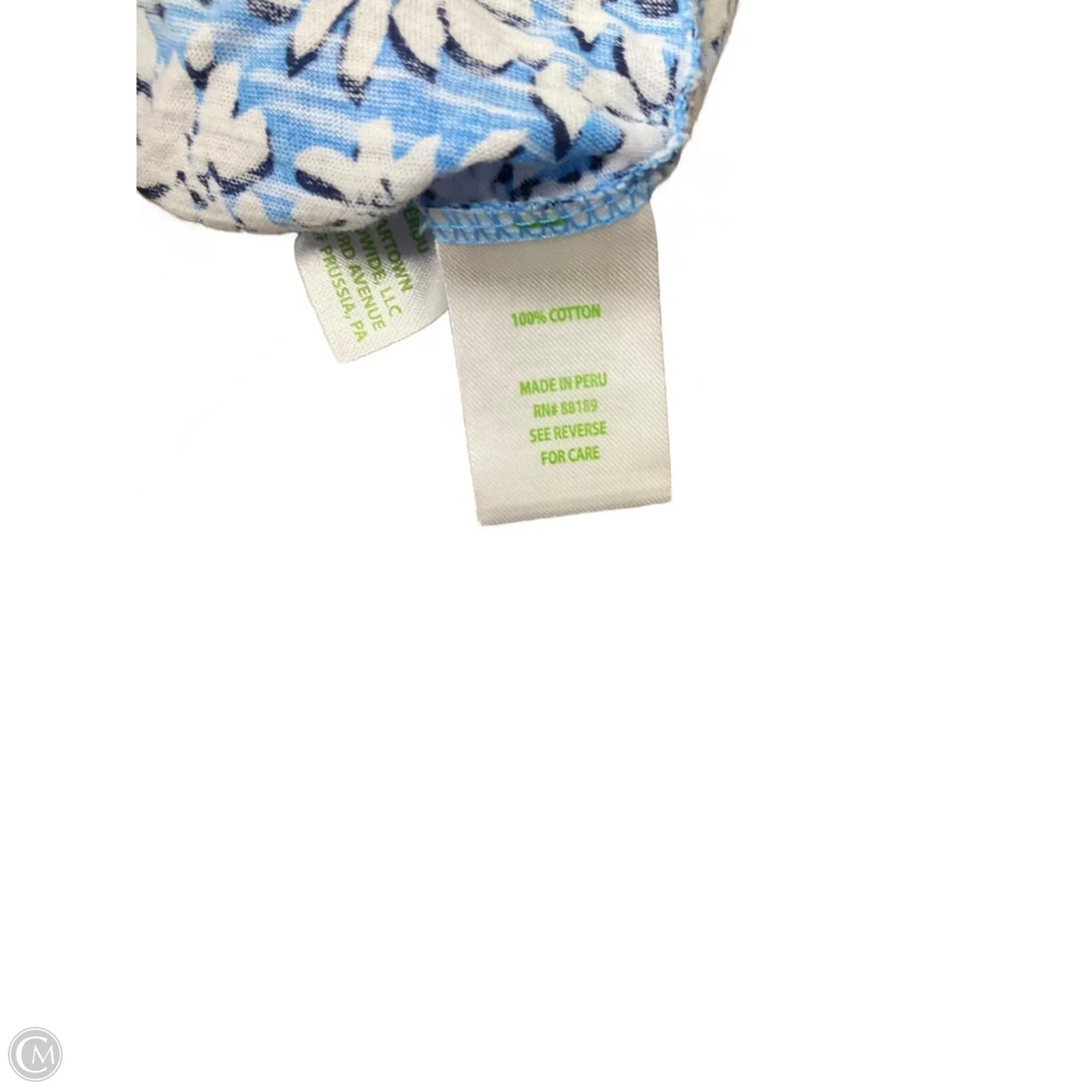 Top Short Sleeve Designer By Lilly Pulitzer In Blue, Size: Xl