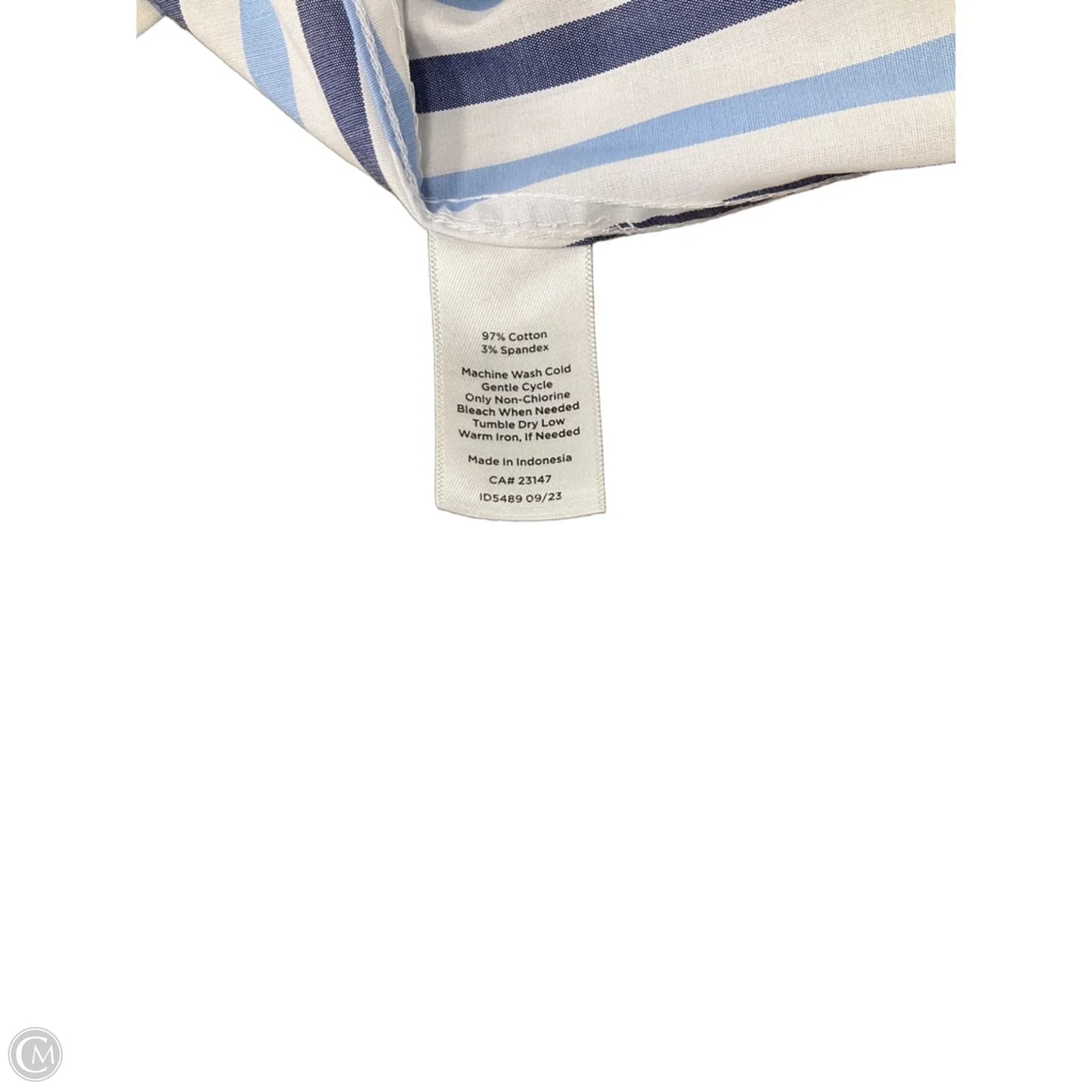 Blouse Long Sleeve By Talbots In Striped Pattern, Size: M