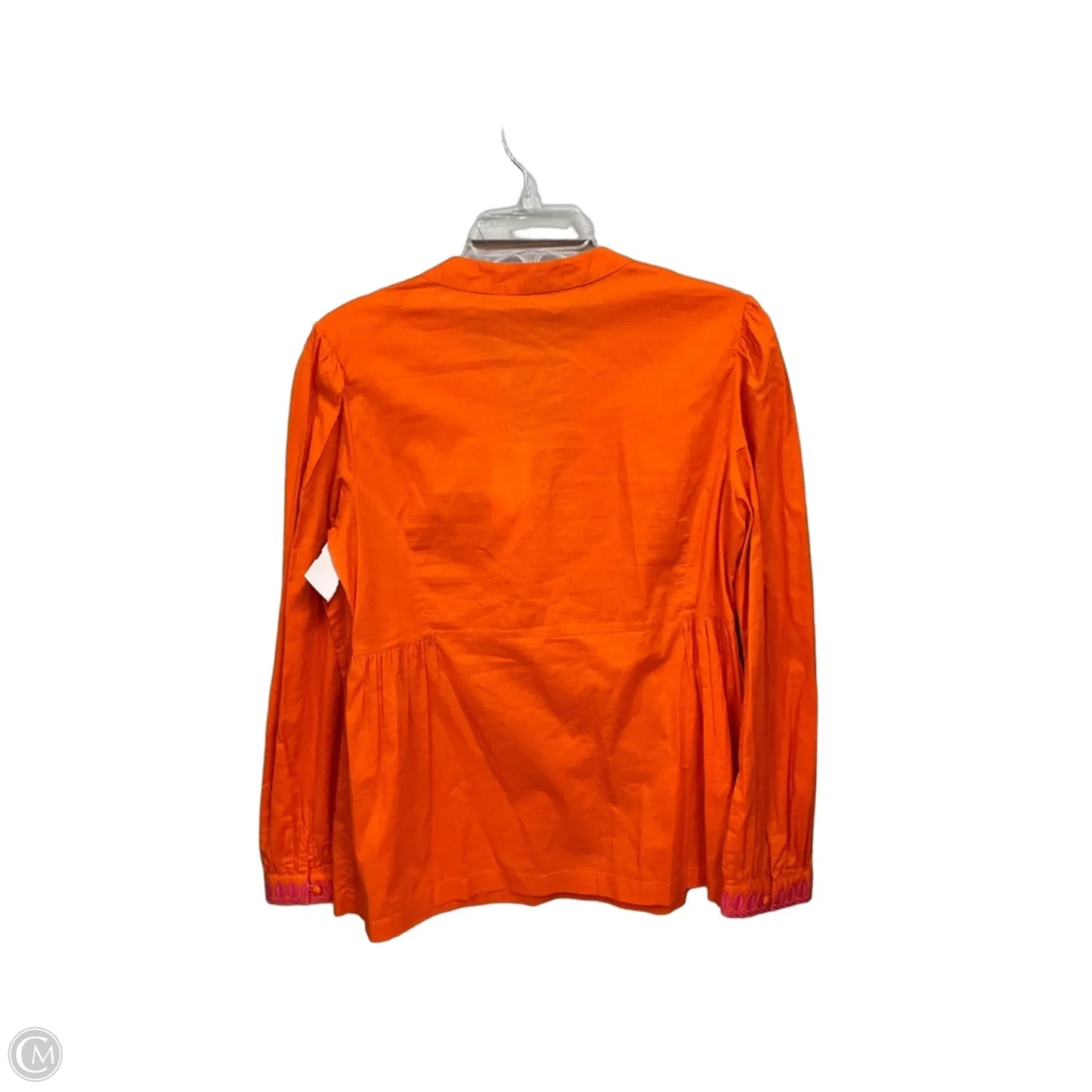 Blouse Designer By Tory Burch In Orange & Pink, Size: M