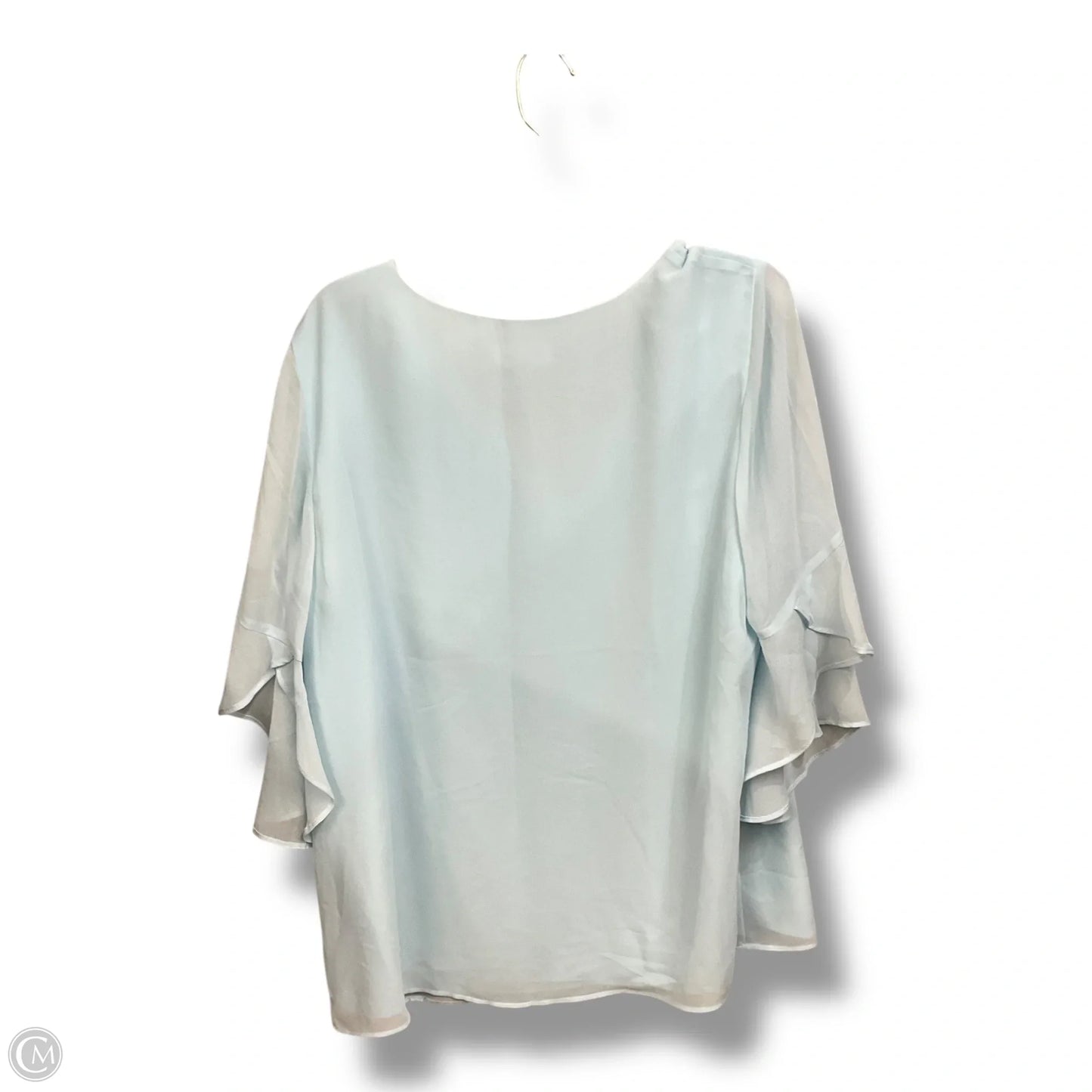 Blouse 3/4 Sleeve By Calvin Klein In Blue, Size: Xl