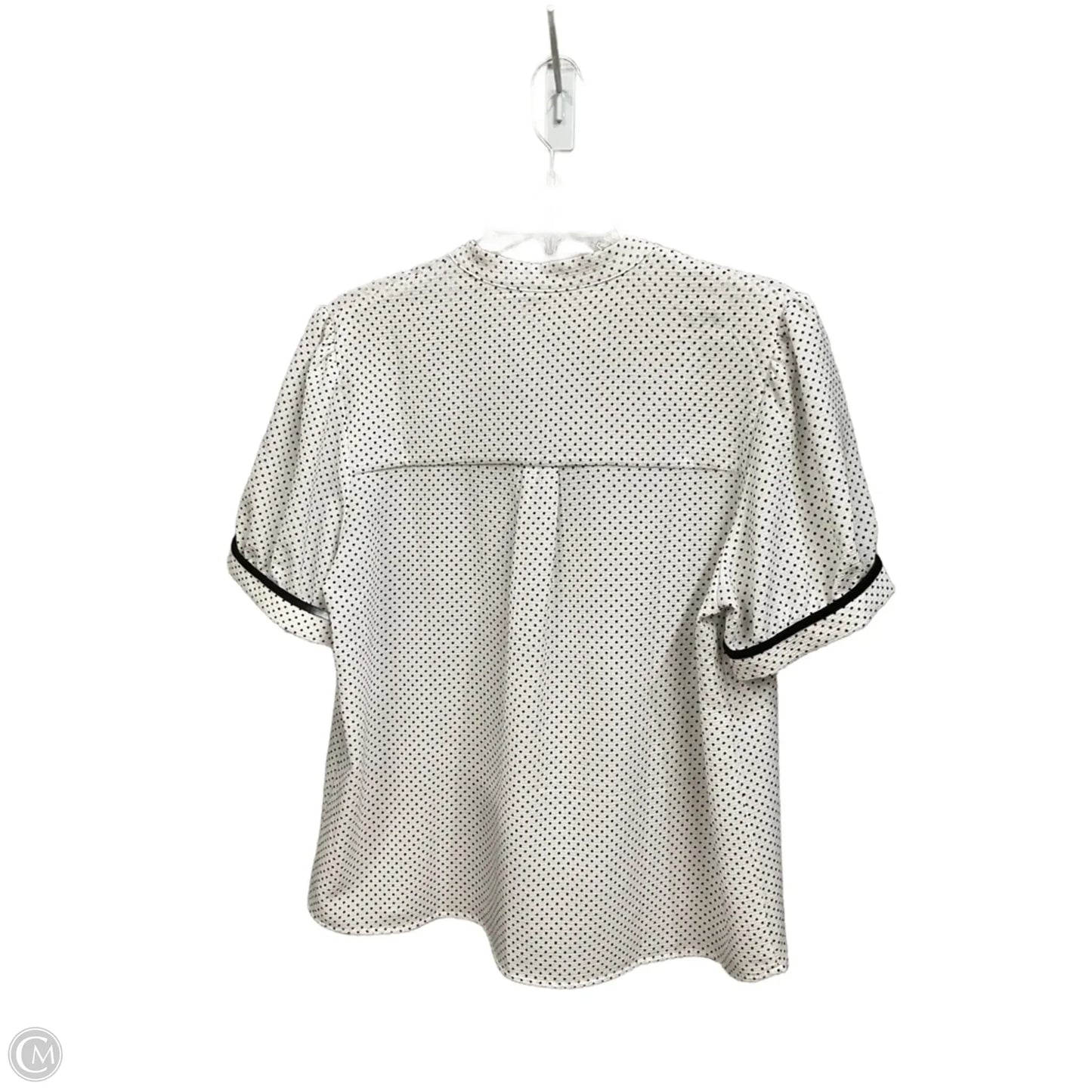 Blouse Short Sleeve By Monteau In Polkadot Pattern, Size: Xl