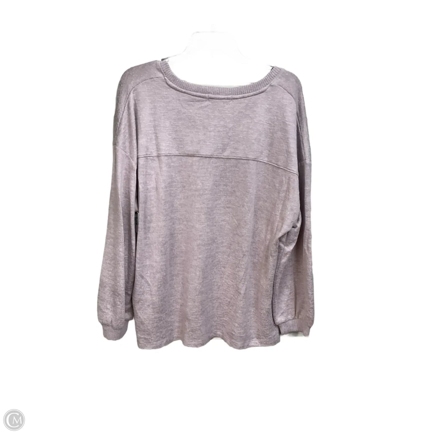 Top Long Sleeve Basic By C And C In Purple, Size: 1x