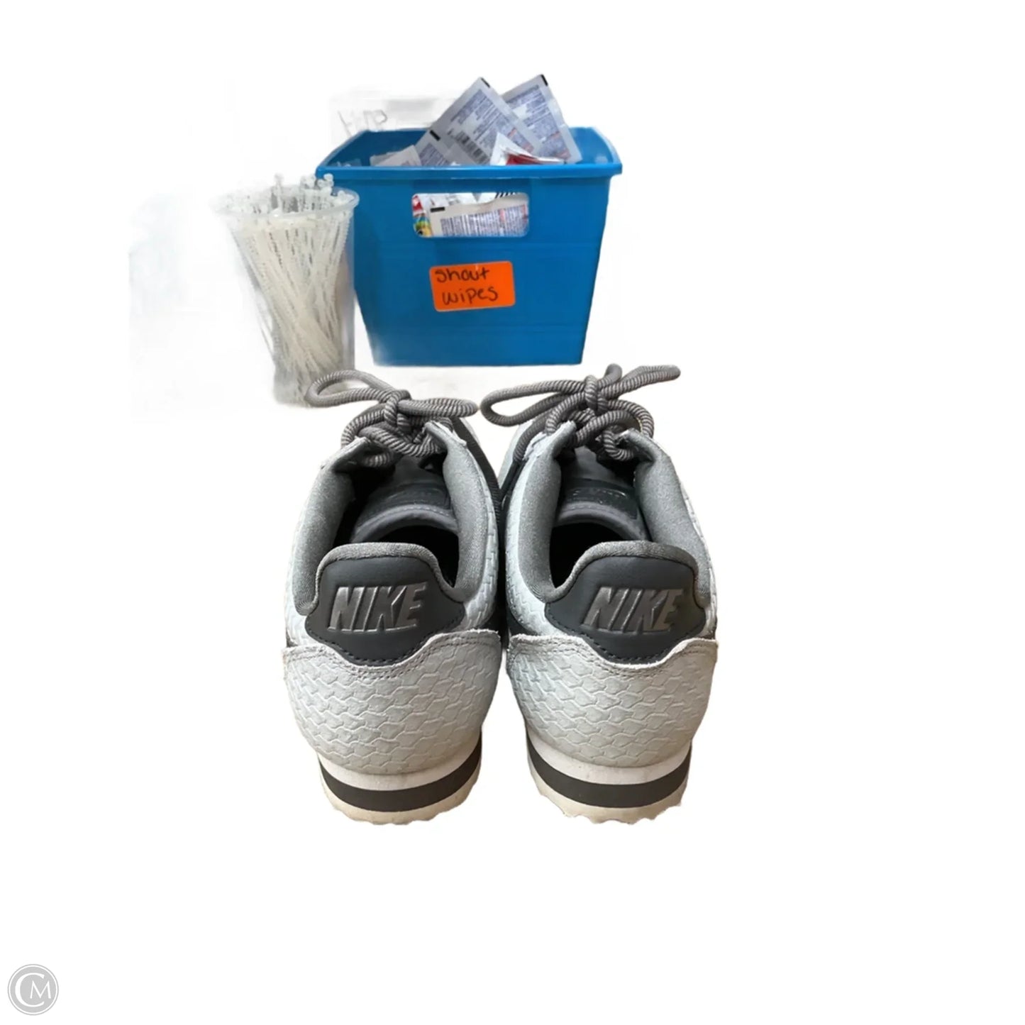 Shoes Flats By Nike In Black & Silver, Size: 6.5