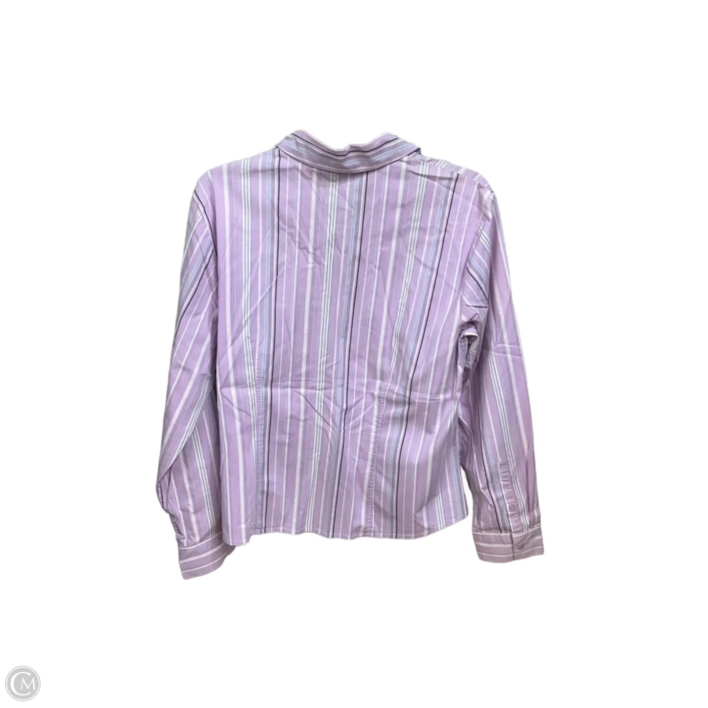 Blouse Long Sleeve By Style And Company In Striped Pattern, Size: Xl