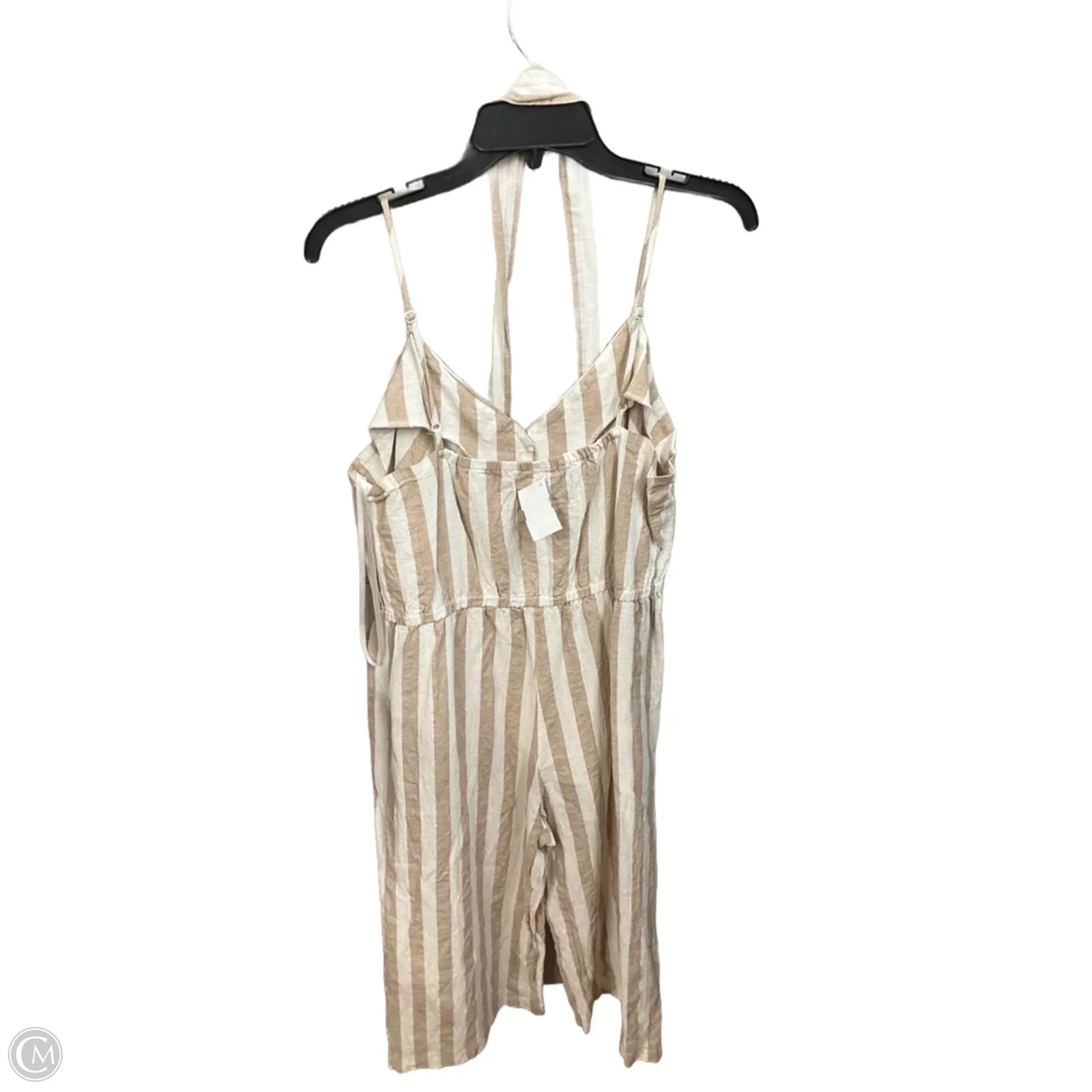 Jumpsuit By Kensie In Tan & White, Size: Xl