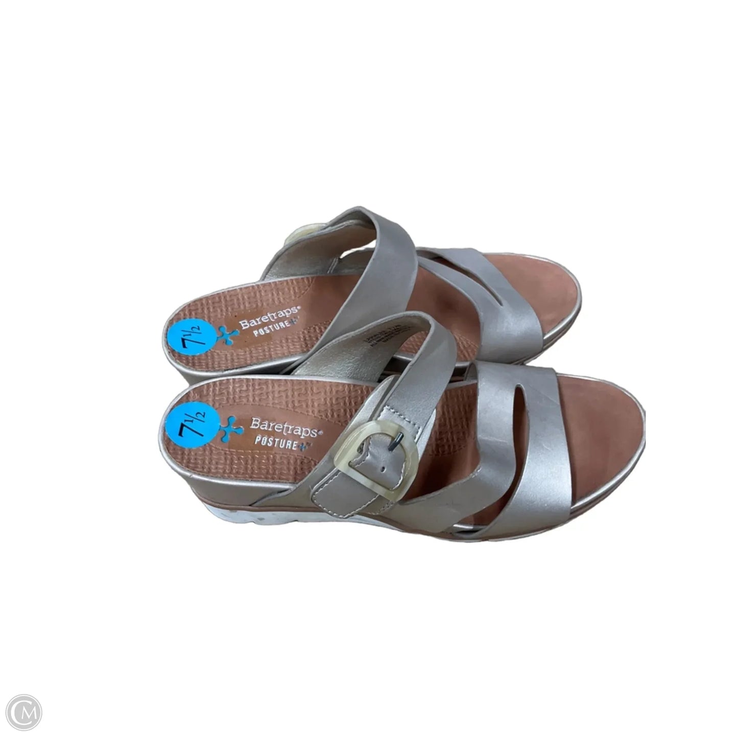 Sandals Heels Wedge By Bare Traps In Gold, Size: 7.5