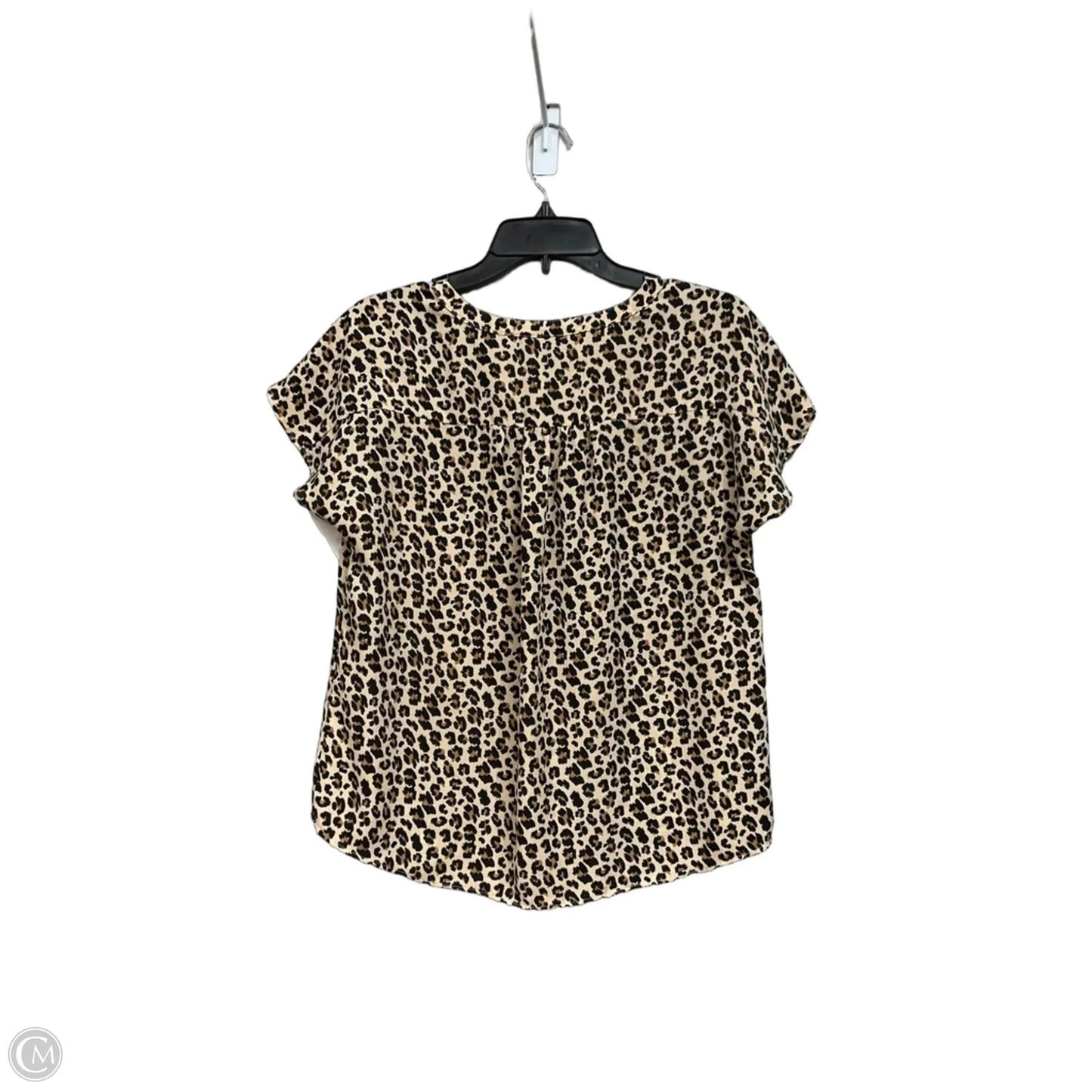 Blouse Short Sleeve By Banana Republic In Animal Print, Size: M